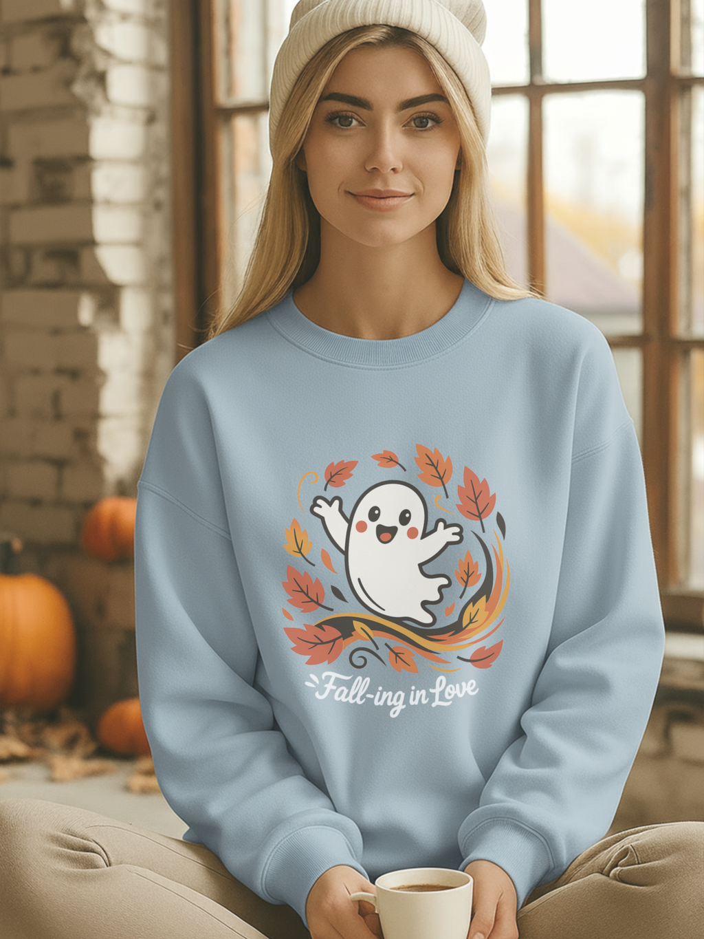 Ghost Fall Sweatshirt, Cute Halloween Crewneck, Cozy Fall Pullover, Autumn Aesthetic Crewneck, Spooky Season Gift, Fall Lovers Sweatshirt