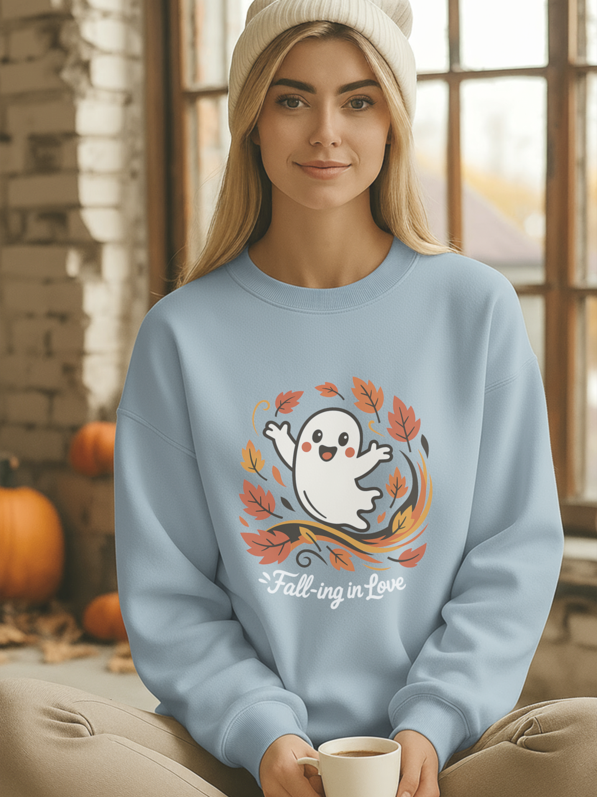 Ghost Fall Sweatshirt, Cute Halloween Crewneck, Cozy Fall Pullover, Autumn Aesthetic Crewneck, Spooky Season Gift, Fall Lovers Sweatshirt