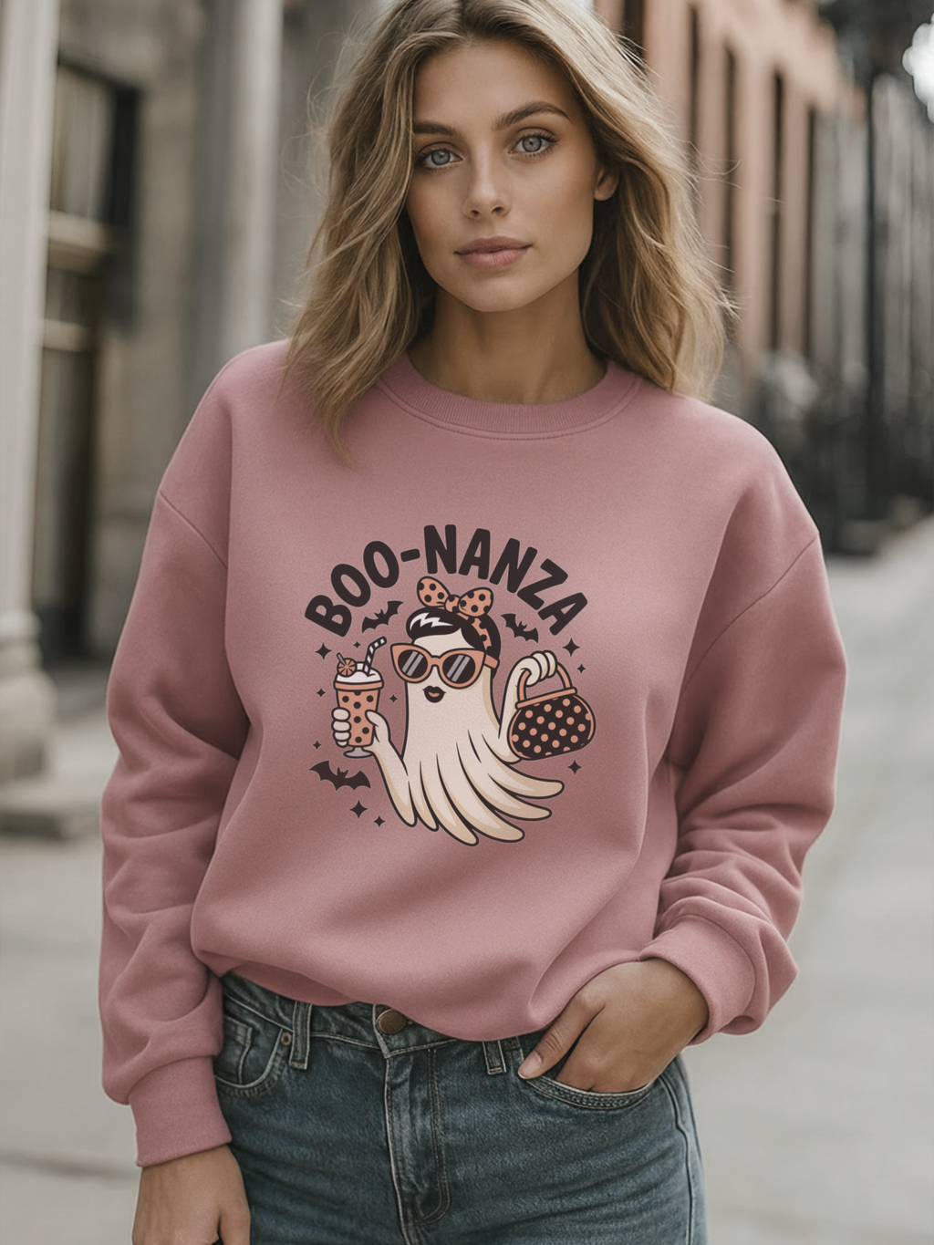 Boo-nanza Ghost Sweatshirt, Funny Halloween Sweatshirt, Boujee Ghost Pullover, Spooky Season Crewneck, Glam Halloween Shirt, Fall Aesthetic Sweatshirt