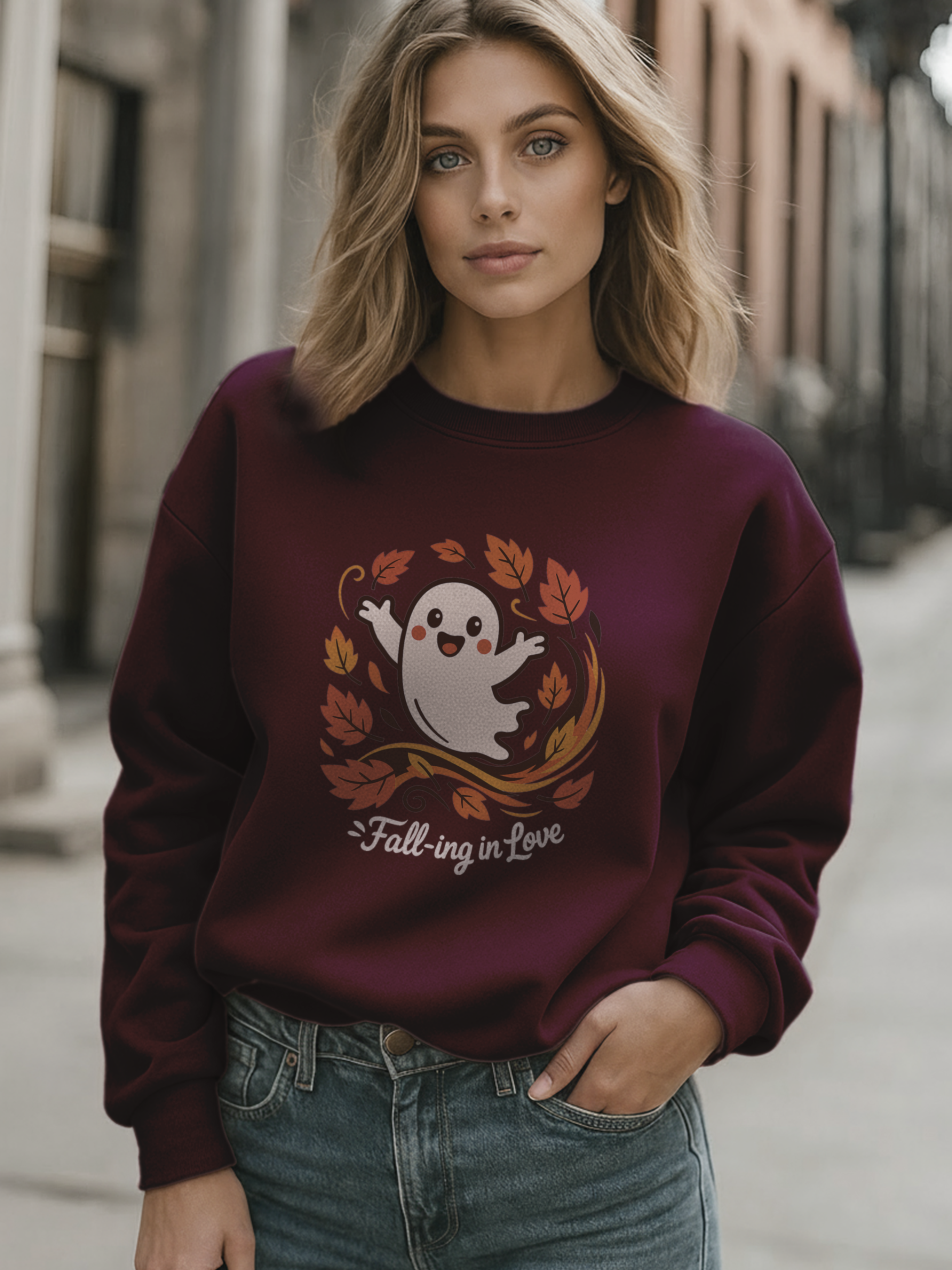 Ghost Fall Sweatshirt, Cute Halloween Crewneck, Cozy Fall Pullover, Autumn Aesthetic Crewneck, Spooky Season Gift, Fall Lovers Sweatshirt