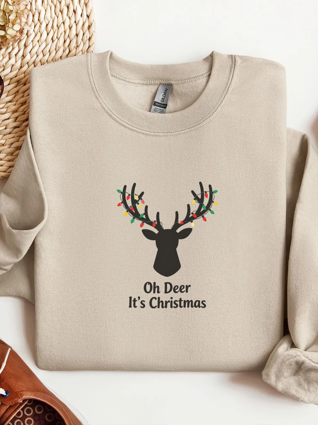 Oh Dear Christmas Sweatshirt, Deer Christmas Crewneck, Cute Christmas Woman Sweater, Christmas Gift Sweater, Holiday Shirt, Xmas Sweatshirt