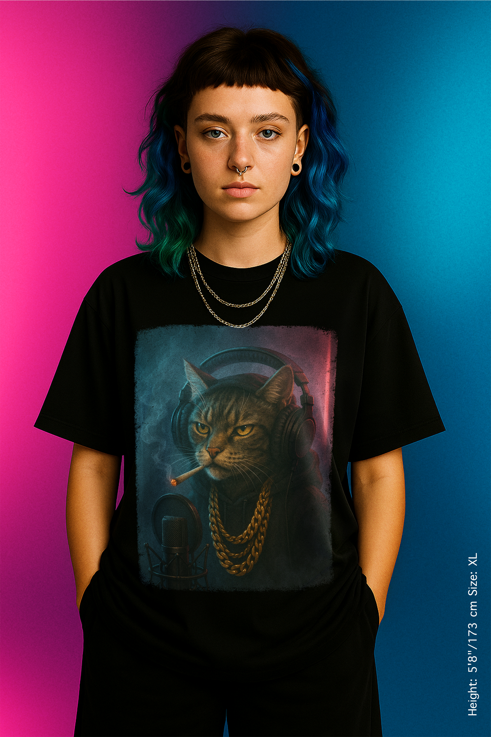 Studio Savage Tee. Unique Gift for Cat Lovers, Funny Cat Tee, Casual Wear, Perfect for Birthdays, Holidays, or Everyday