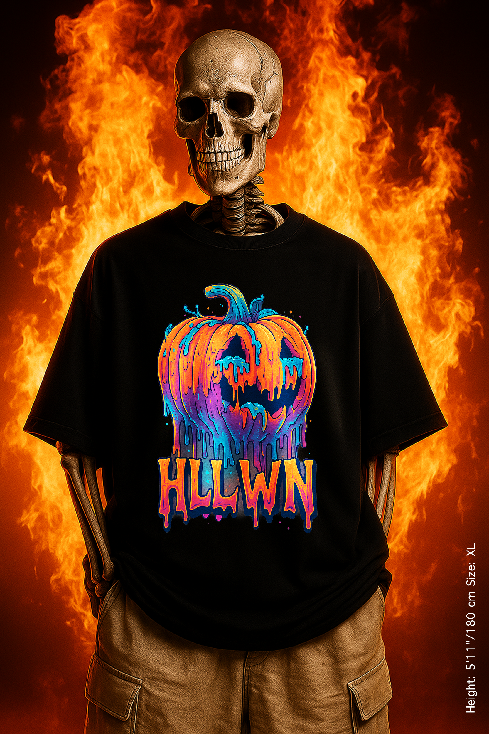 HLLWN Drip Tee – Melted Mayhem, Spooky Vibes. Halloween Pumpkin Graphic Tee, Unisex T-Shirt, Spooky Shirt, Fall Fashion, Festival Wear, Trick or Treat Outfit