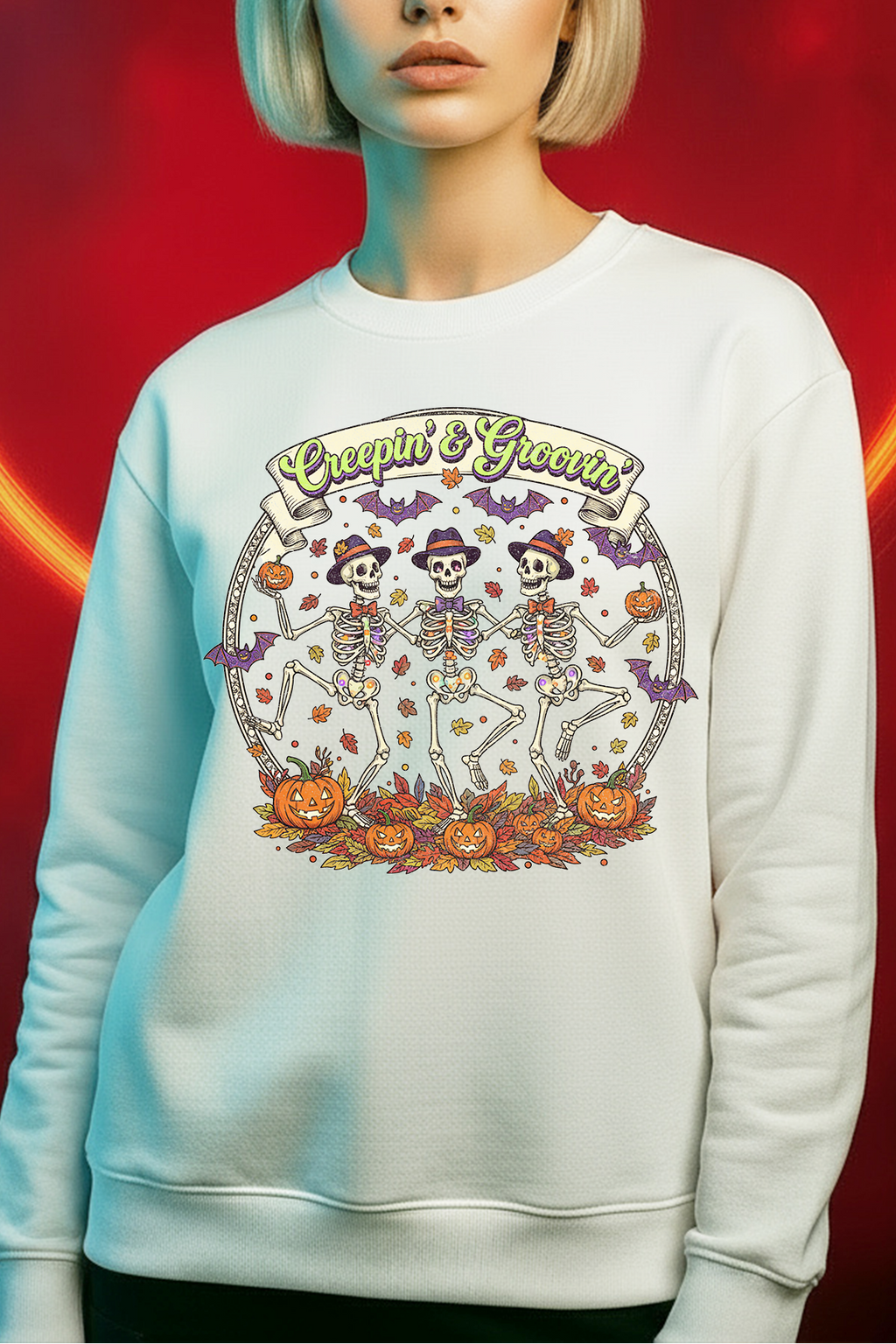 🎃 Creeping and Grooving Sweatshirt – Spooky Never Looked So Sweet. Fun, Spooky Crewneck Sweatshirt for Halloween, Festive Sweatshirt, Cozy Fall Apparel, Unisex Halloween Sweatshirt, Gift Idea.