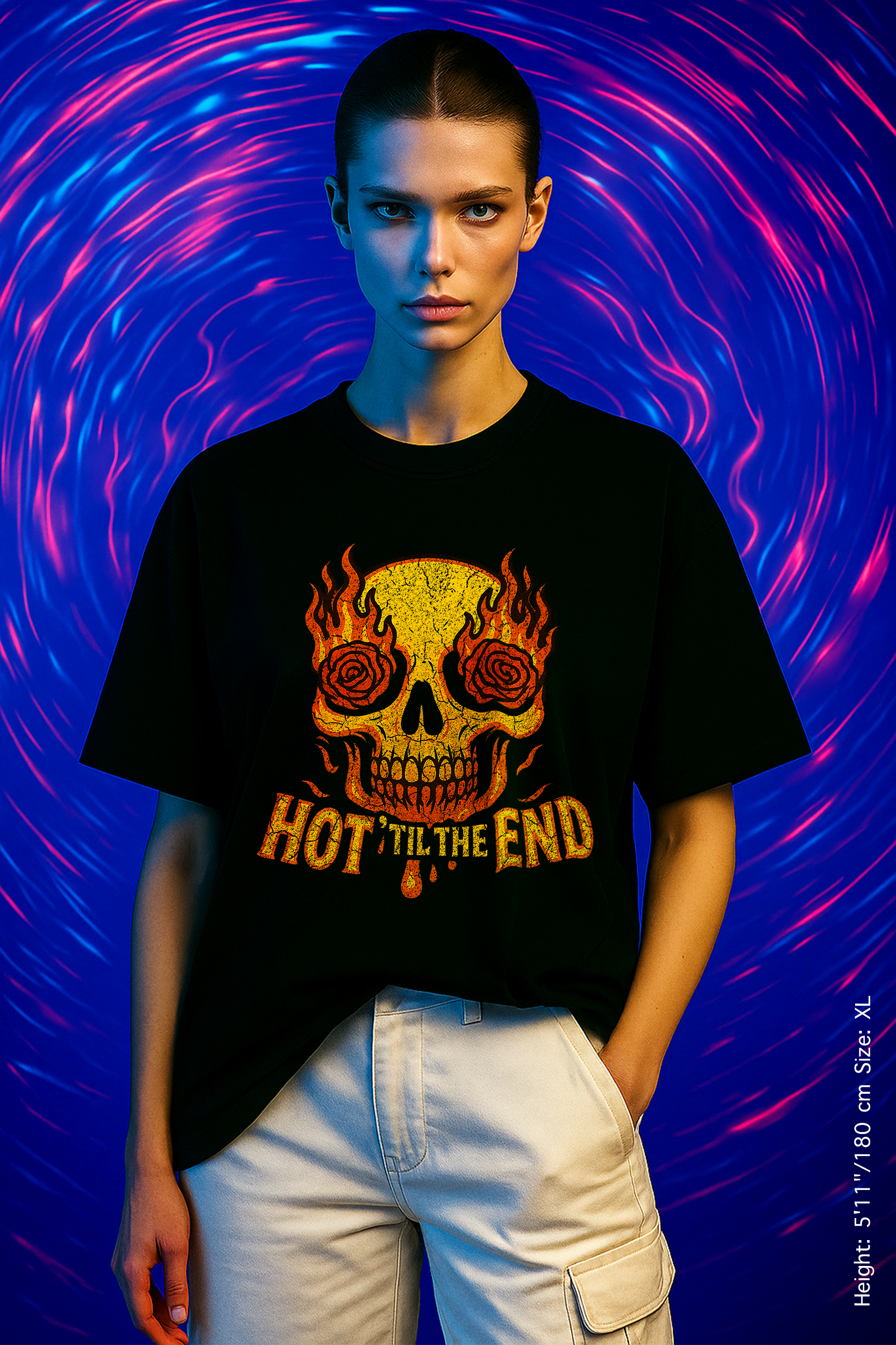 Hot ’Til The End Tee – Spice Never Dies. Trendy Unisex Tee, Gift for Halloween, Festival Wear, Edgy Casual Style