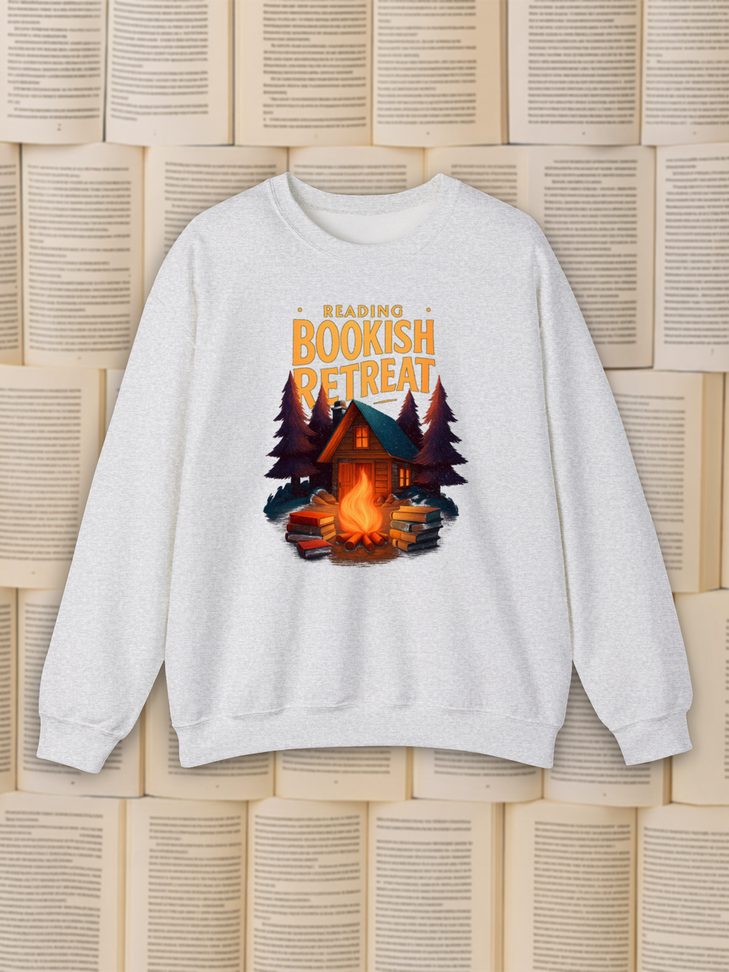 Reading Bookish Retreat Vintage Sweatshirt, Vintage Reading Sweatshirt, Booklover Gift, Reader Gift, Librarian Sweatshirt, Bookworm Pullover, Bookish Crewneck