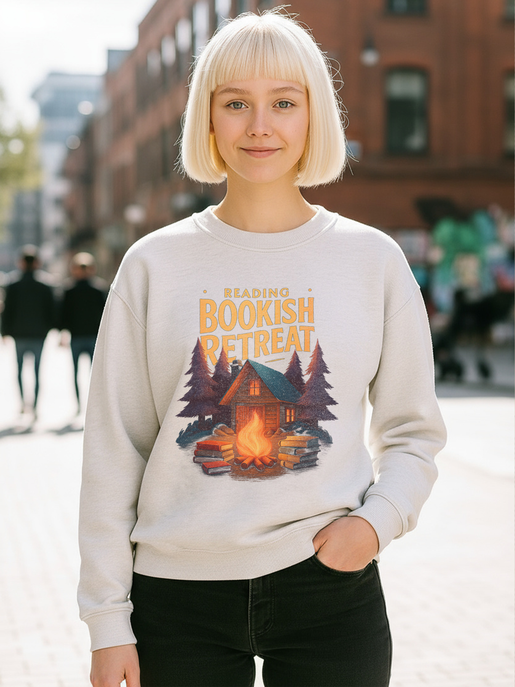 Reading Bookish Retreat Vintage Sweatshirt, Vintage Reading Sweatshirt, Booklover Gift, Reader Gift, Librarian Sweatshirt, Bookworm Pullover, Bookish Crewneck