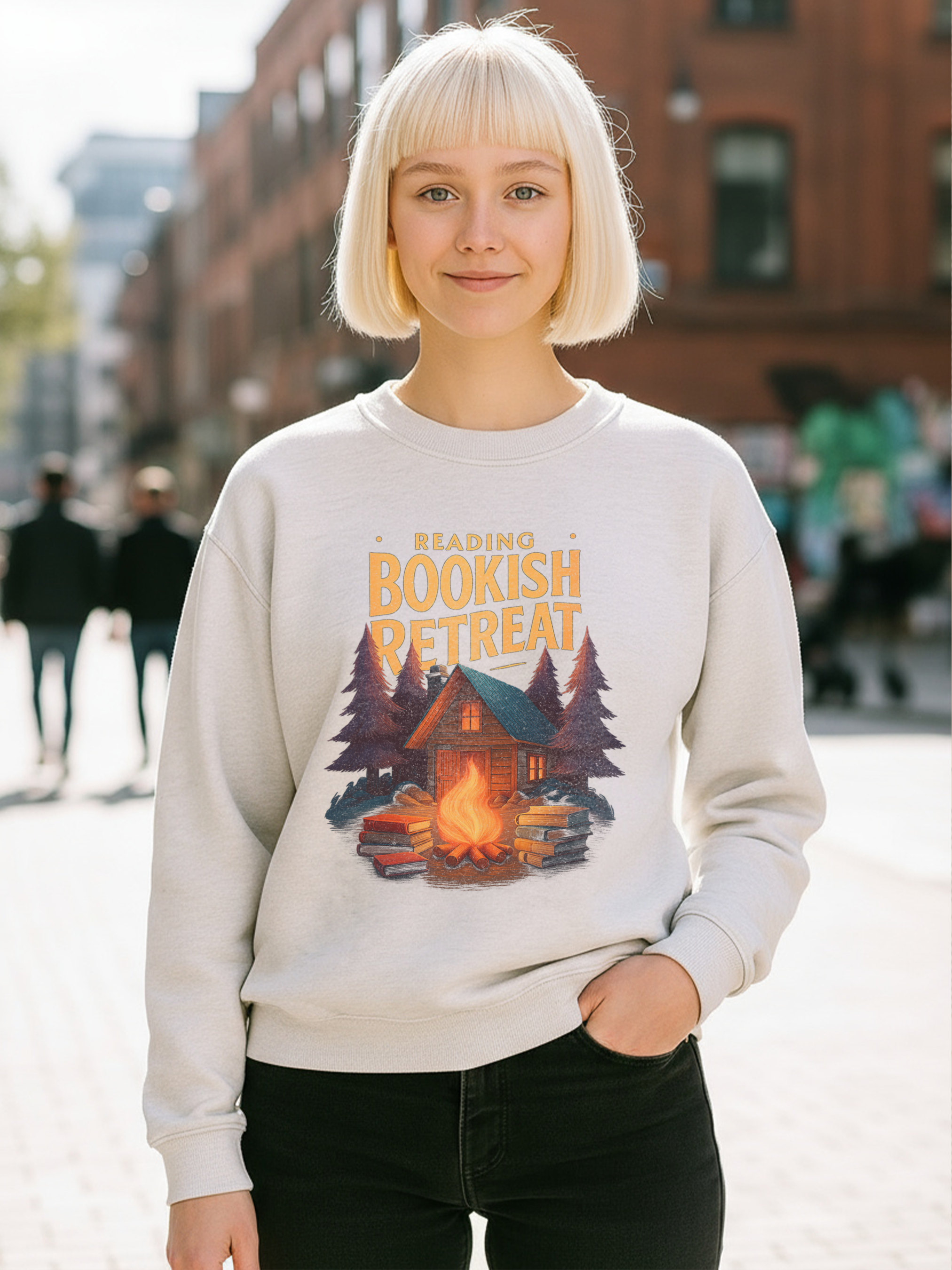 Reading Bookish Retreat Vintage Sweatshirt, Vintage Reading Sweatshirt, Booklover Gift, Reader Gift, Librarian Sweatshirt, Bookworm Pullover, Bookish Crewneck