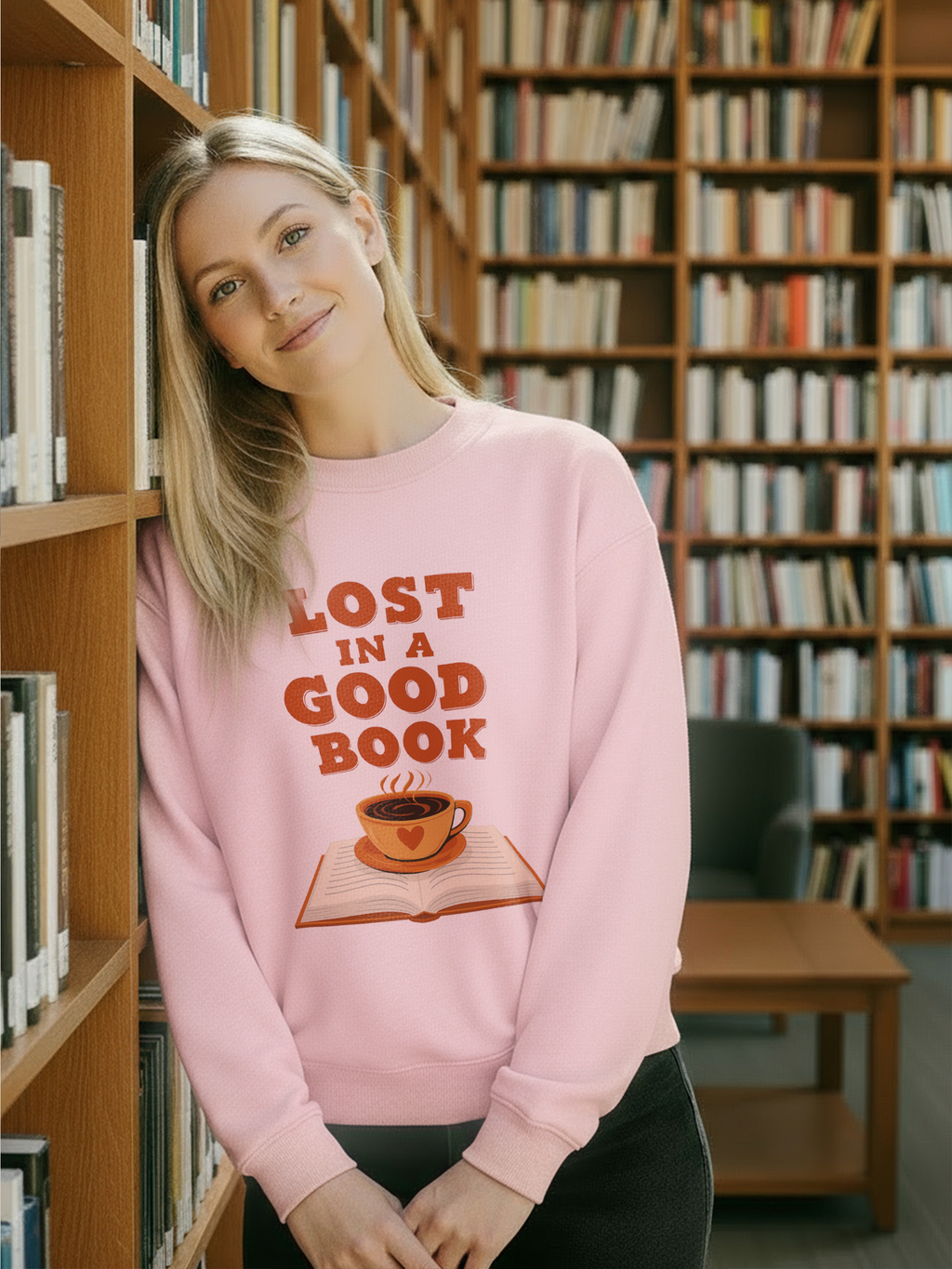 Lost in a Good Book Sweatshirt, Vintage Reading Sweatshirt, Booklover Gift, Reader Gift, Librarian Sweatshirt, Bookworm Pullover, Bookish Crewneck