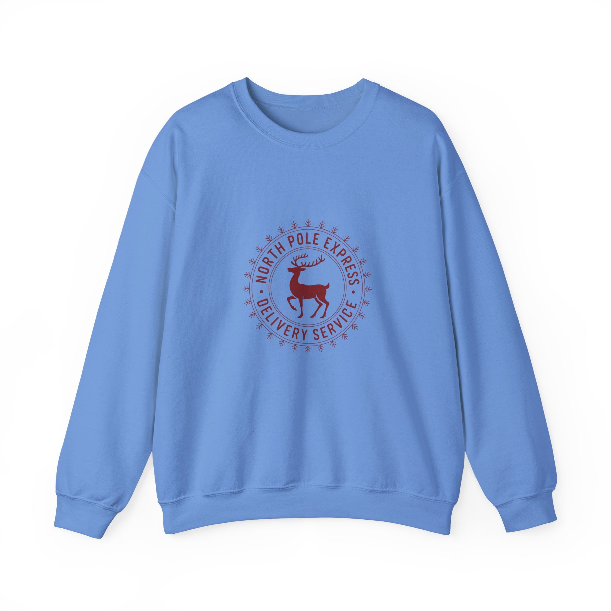 North Pole Express Sweatshirt, Deer Christmas Crewneck, Delivery Service Christmas Sweater, Woman Christmas Sweater, Holiday Girly Shirt, Christmas Sweatshirt for Women
