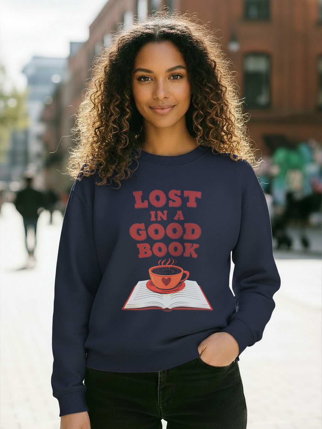 Lost in a Good Book Sweatshirt, Vintage Reading Sweatshirt, Booklover Gift, Reader Gift, Librarian Sweatshirt, Bookworm Pullover, Bookish Crewneck
