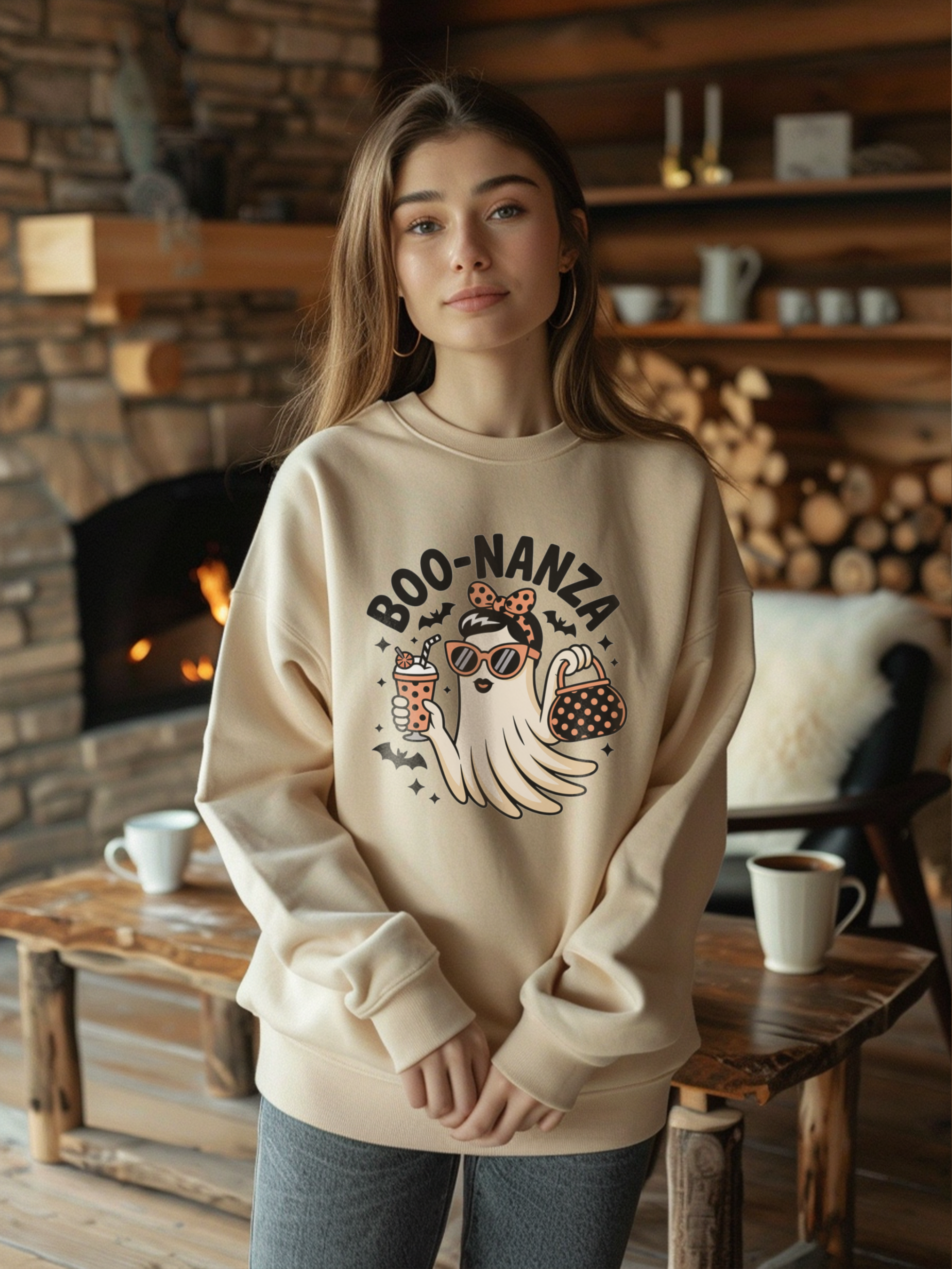 Boo-nanza Ghost Sweatshirt, Funny Halloween Sweatshirt, Boujee Ghost Pullover, Spooky Season Crewneck, Glam Halloween Shirt, Fall Aesthetic Sweatshirt