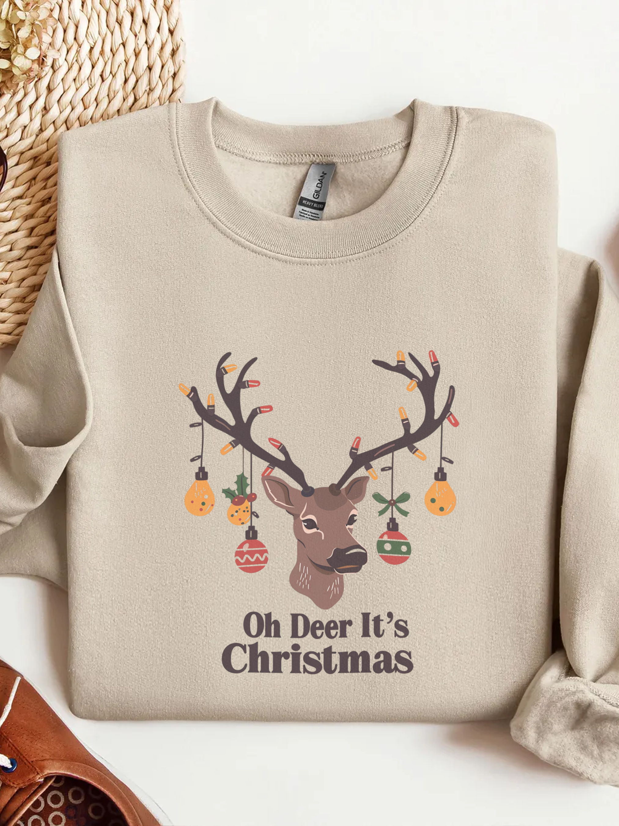 Copy of Oh Dear Christmas Sweatshirt, Deer Christmas Crewneck, Cute Christmas Woman Sweater, Christmas Gift Sweater, Holiday Shirt, Xmas Sweatshirt