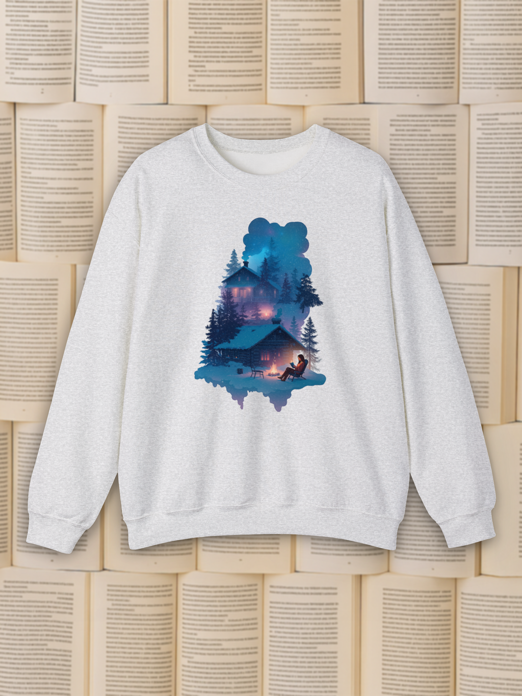 Cozy Cabin Reading Sweatshirt, Vintage Reading Sweatshirt, Booklover Gift, Reader Gift, Librarian Sweatshirt, Bookworm Pullover, Bookish Crewneck