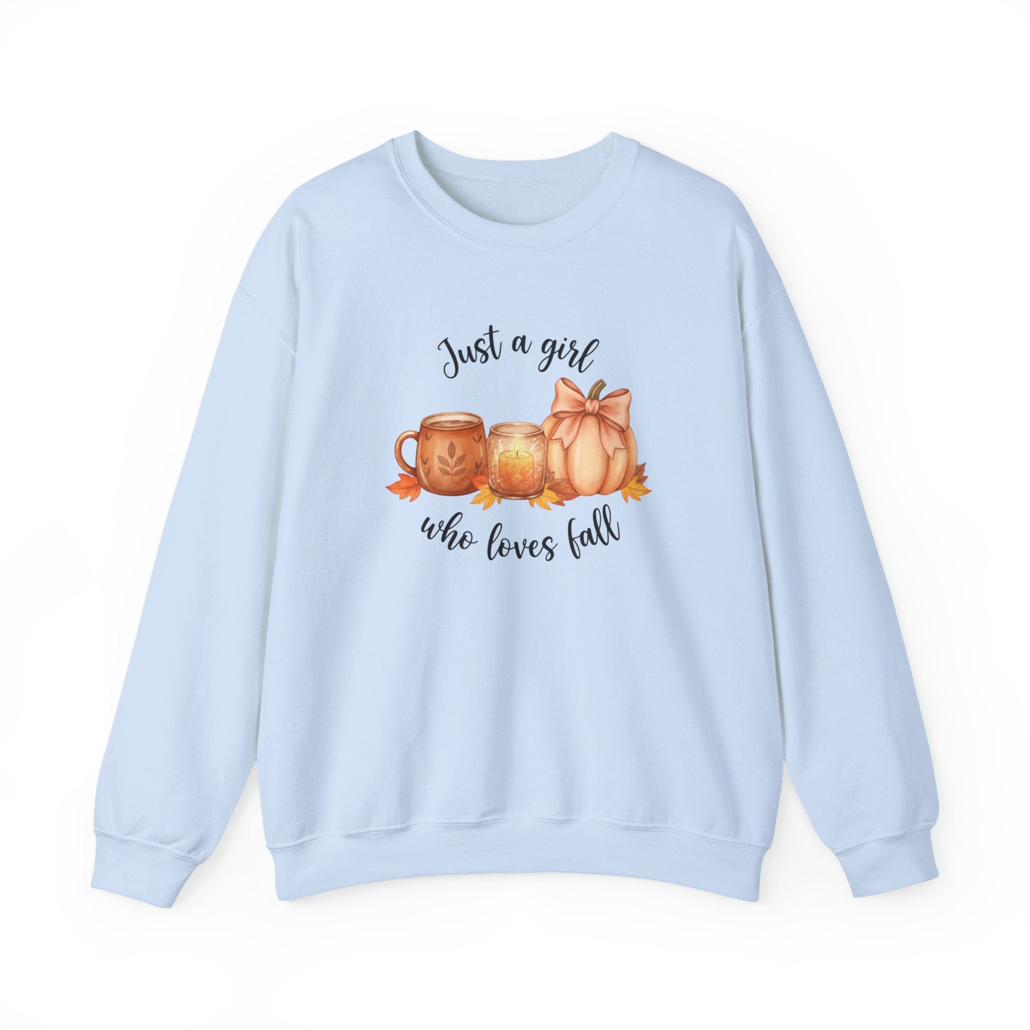 Just a Girl Who Loves Fall Sweatshirt, Fall Woman Sweater,Cozy Pumpkin Crewneck, Cozy Season Shirt,Fall Gift, Fall Season Sweater, Fall Woman Shirt,Pumpkin Shirt