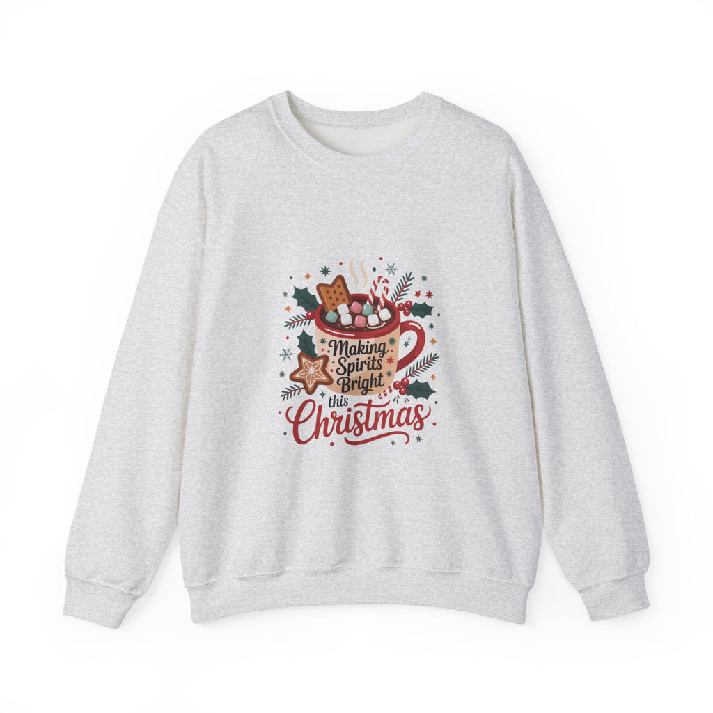 Making Spirits Bright Christmas Sweatshirt, Holiday Spirit Crewneck, Christmas Season Sweater, Funny Christmas Sweater, Christmas Shirt For Her, Cozy Winter Gift,Christmas Drinks Shirt,Spirits Sweatshirt