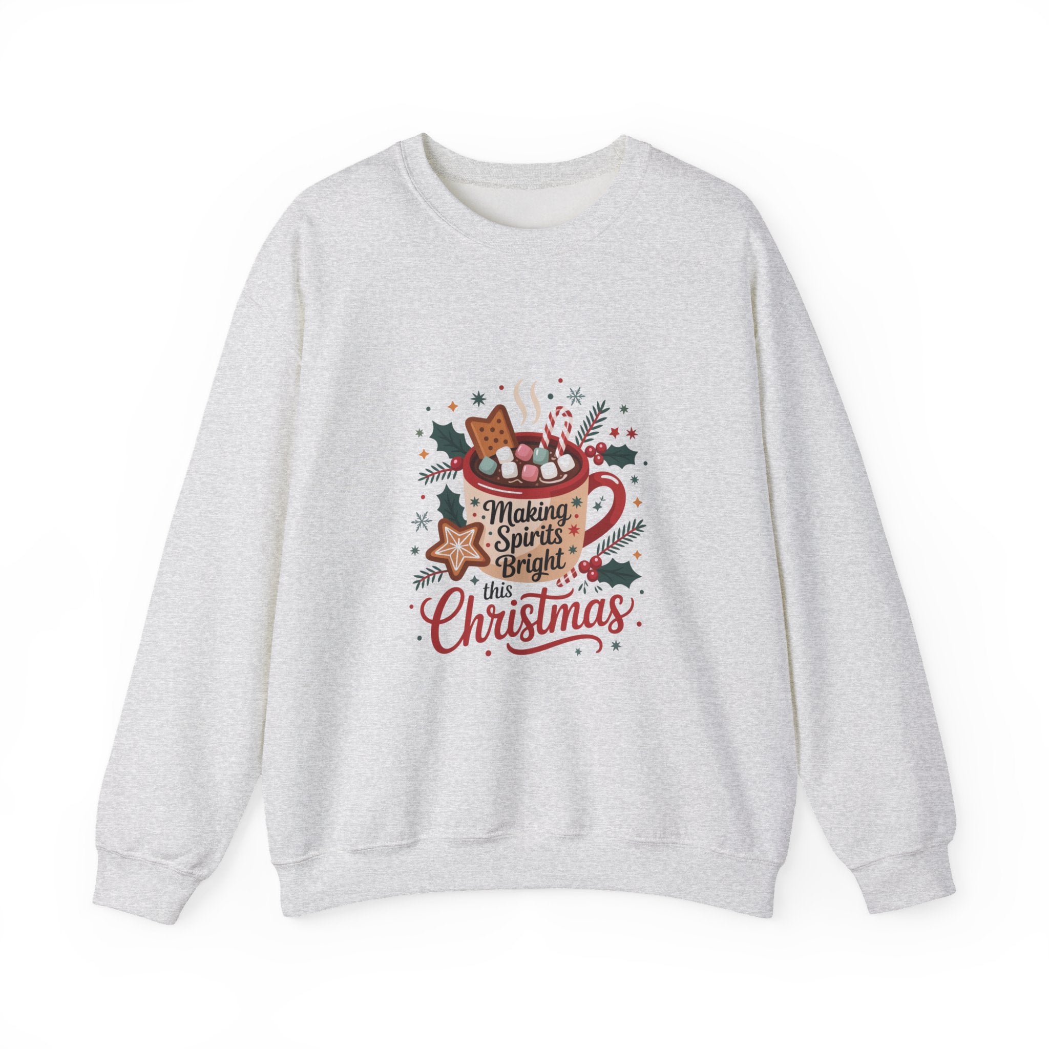 Making Spirits Bright Christmas Sweatshirt, Holiday Spirit Crewneck, Christmas Season Sweater, Funny Christmas Sweater, Christmas Shirt For Her, Cozy Winter Gift,Christmas Drinks Shirt,Spirits Sweatshirt