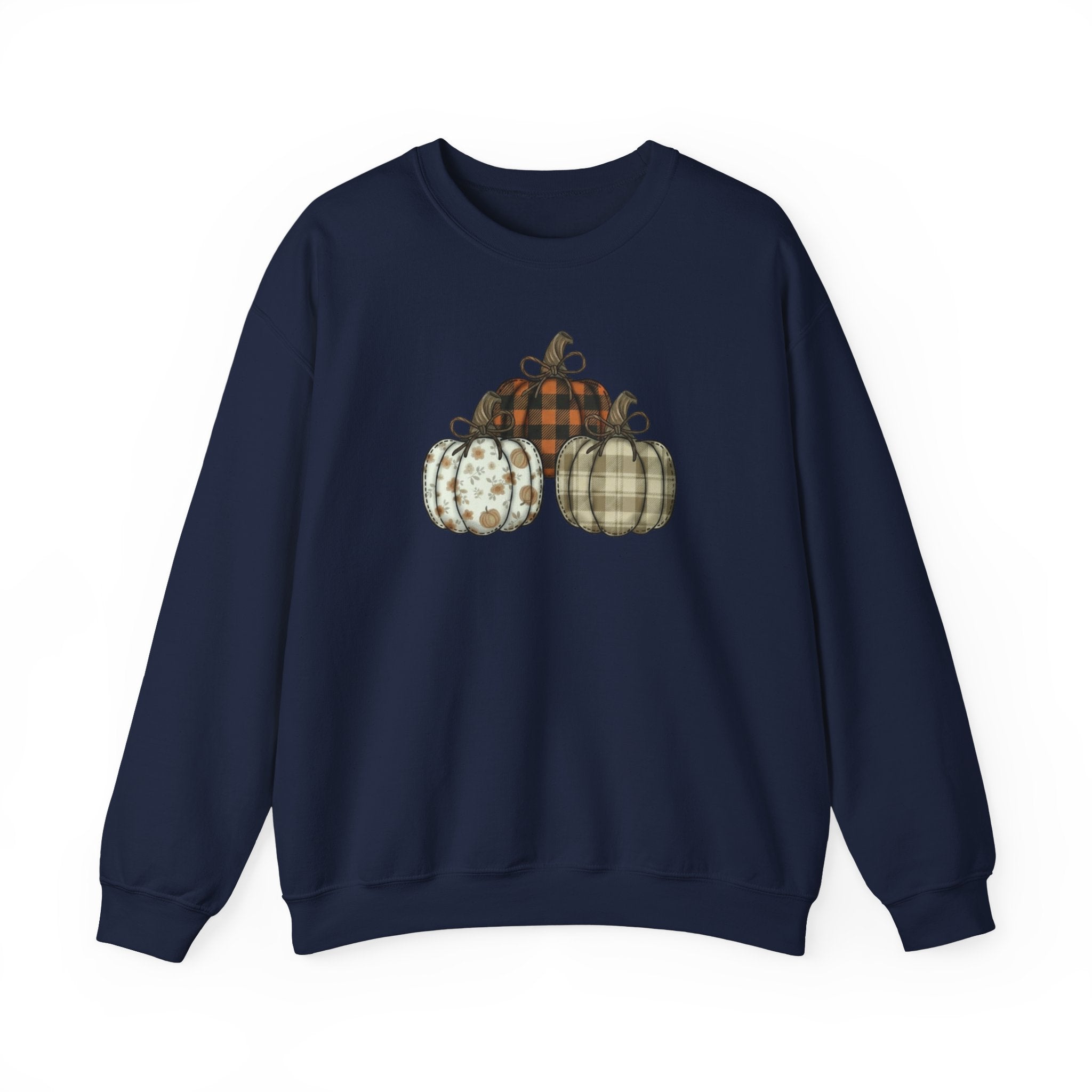 Three Pumpkin Sweatshirt, Boho Pumpkin Fall Crewneck, Patchwork Pumpkin Sweater, Cute Autumn Sweatshirt, Fall Harvest Shirt, Pumpkin Patch Woman Tee