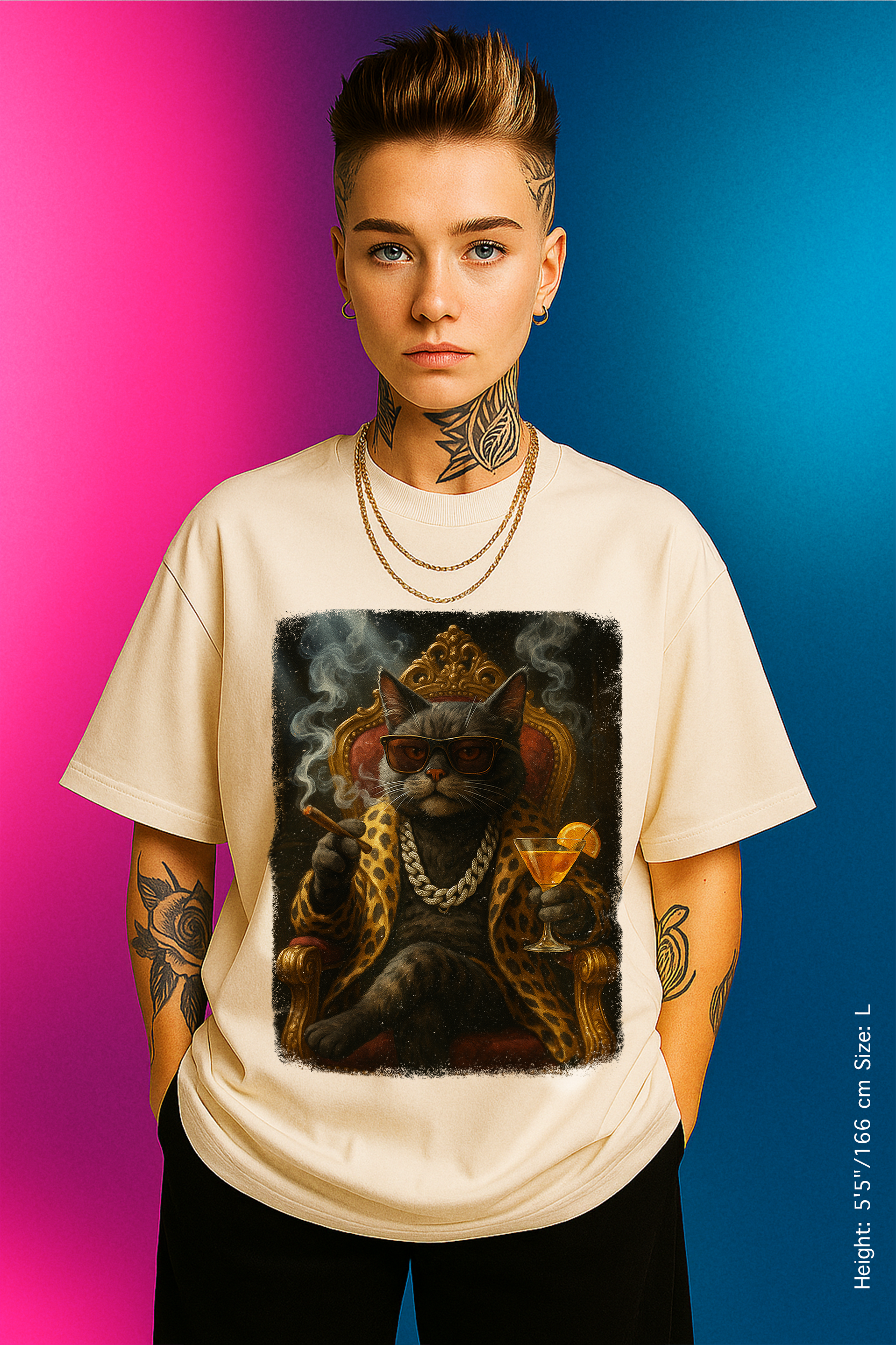 The Lounge Lord Tee – Feline Rich, Unbothered & Unapologetic. Majestic Cat T-Shirt, Animal Lovers Gift, Cool Casual Tee, Unique Graphic Shirt, Cat-Themed Apparel, Birthday Gift Idea