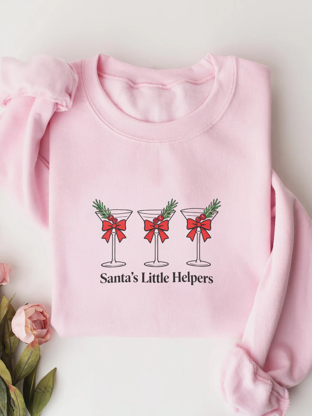 Santa's Little Helpers Sweatshirt, Christmas Woman Crewneck, Womens Christmas Shirt, Christmas Gift, Funny Christmas Shirt, Festive Holiday Gift