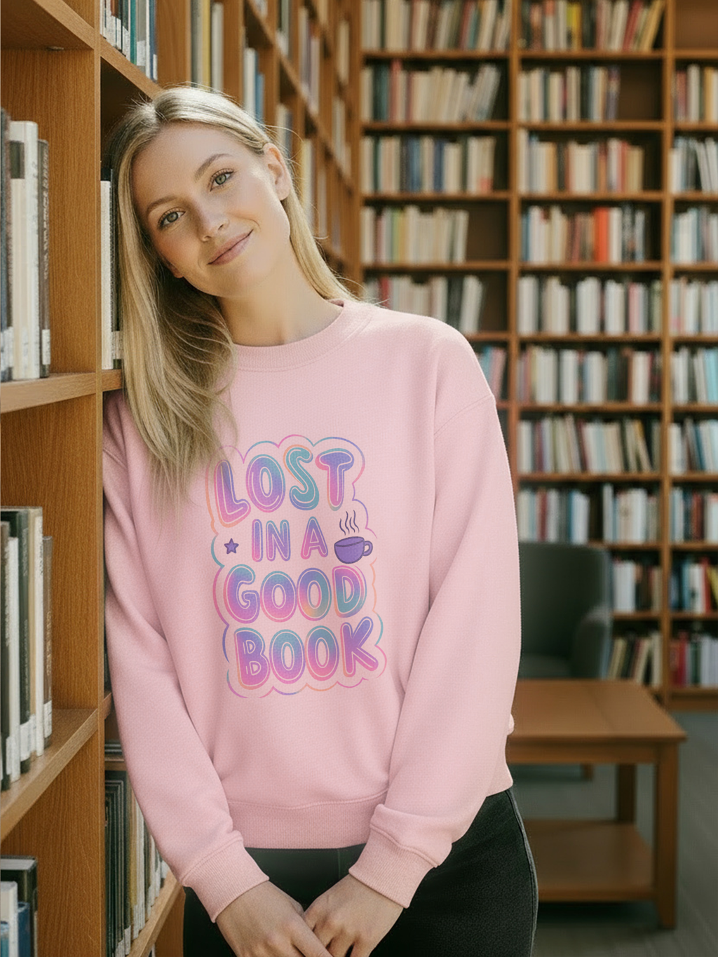 Lost in a Good Book Sweatshirt, Vintage Reading Sweatshirt, Booklover Gift, Reader Gift, Librarian Sweatshirt, Bookworm Pullover, Bookish Crewneck