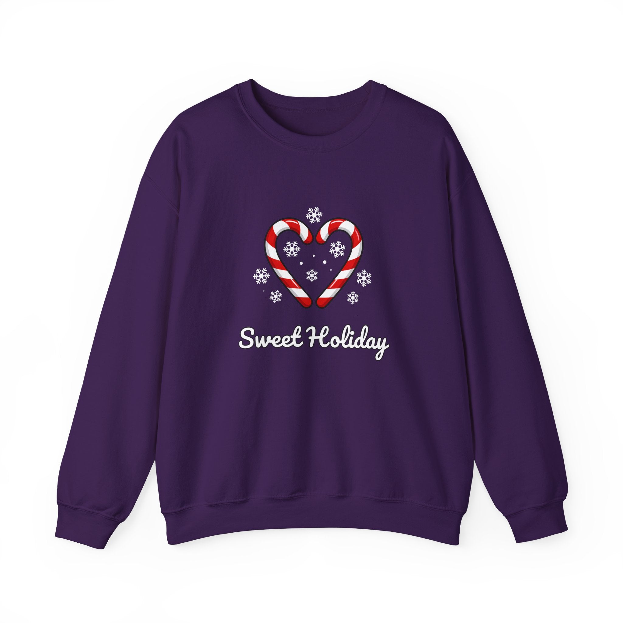 Sweet Holiday Sweatshirt, Candy Cane Heart Christmas Sweater, Snowflake Winter Sweater, Cute Xmas Crewneck for Women, Christmas Sweatshirt for Women