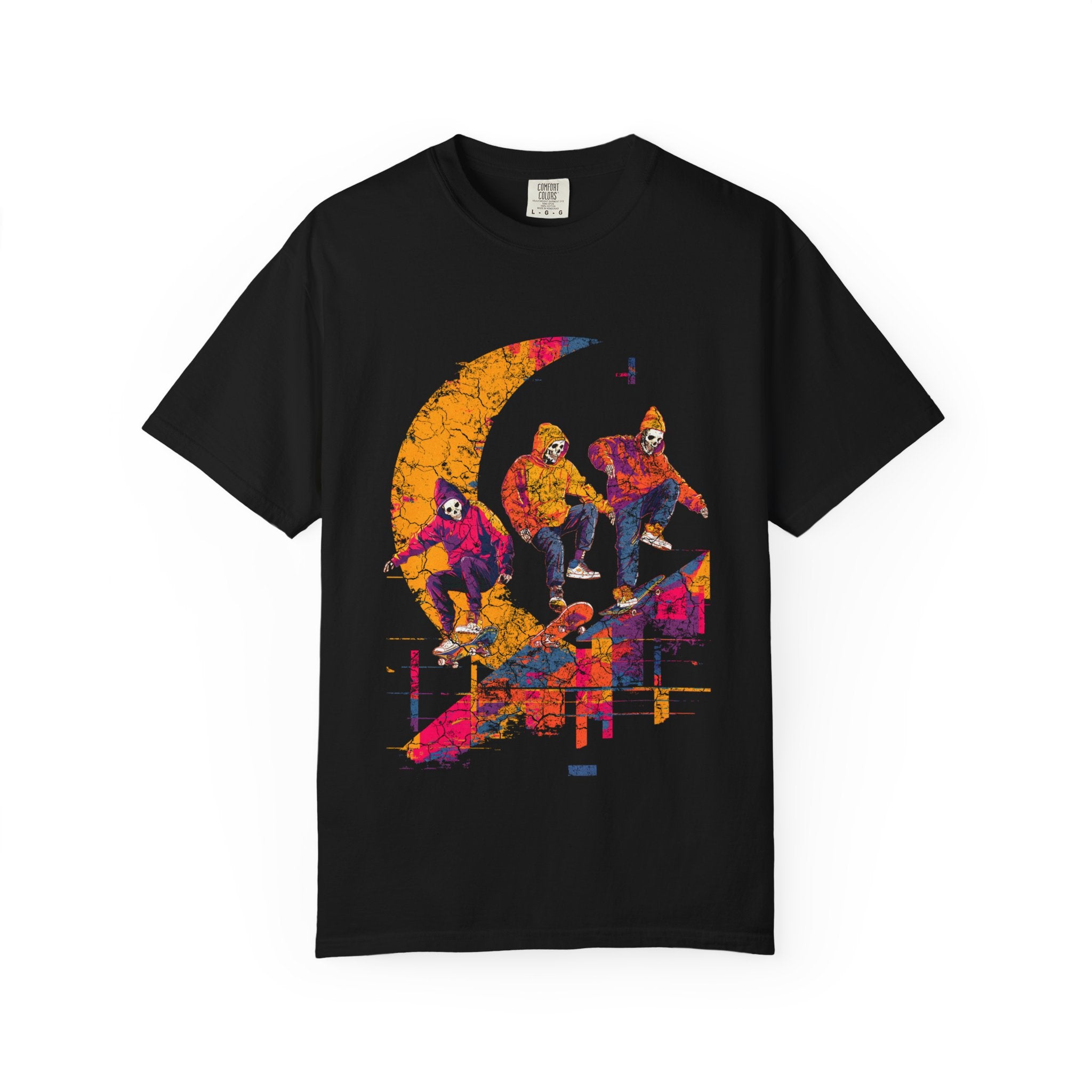 Lunar Shred Tee – Skate or Fade. Vibrant Skater T-Shirt, Casual Streetwear, Graphic Tee, Unisex Gift for Skate Lovers, Summer Vibes, Trendy Outfit