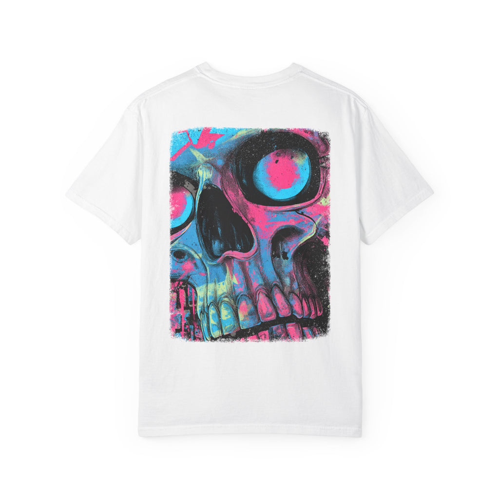 Dead Drip Tee – Street Grit Meets Neon Glow. Vibrant Graphic T-Shirt with Skull Design, Trendy Unisex Tee, Streetwear Style, Casual Outfit, Perfect for Festivals