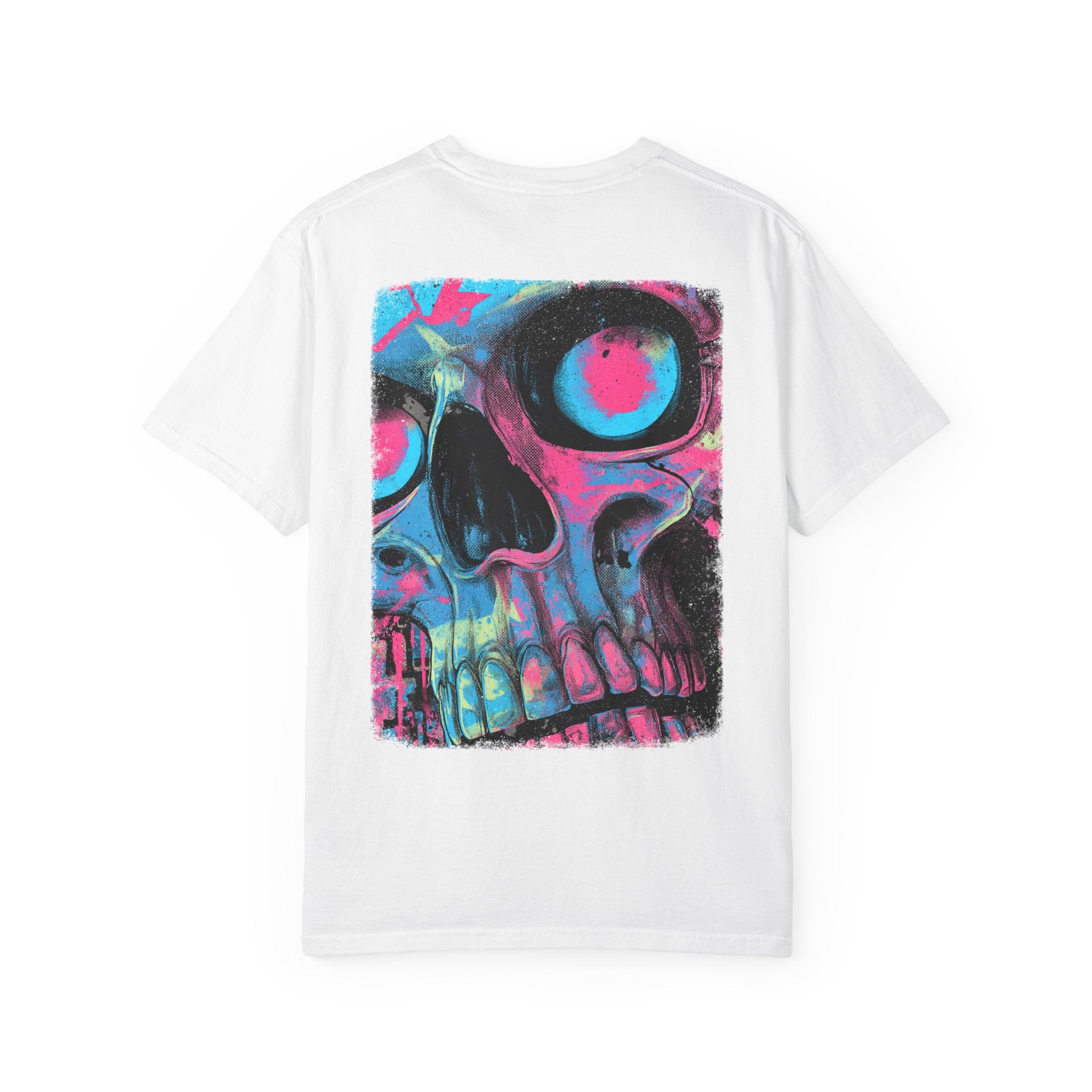 Dead Drip Tee – Street Grit Meets Neon Glow. Vibrant Graphic T-Shirt with Skull Design, Trendy Unisex Tee, Streetwear Style, Casual Outfit, Perfect for Festivals