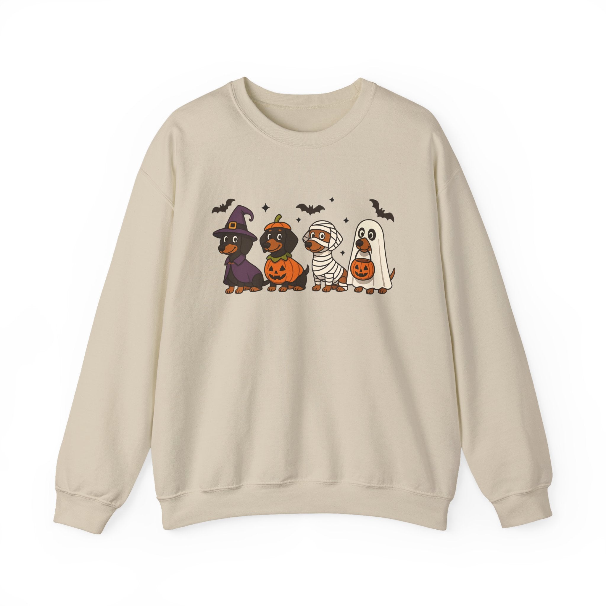 Halloween Dachshund Sweatshirt, Cute Dog Lover Sweatshirt, Pumpkin Ghost Mummy Witch Pullover, Funny Halloween Crewneck, Fall Pet Lover Gift