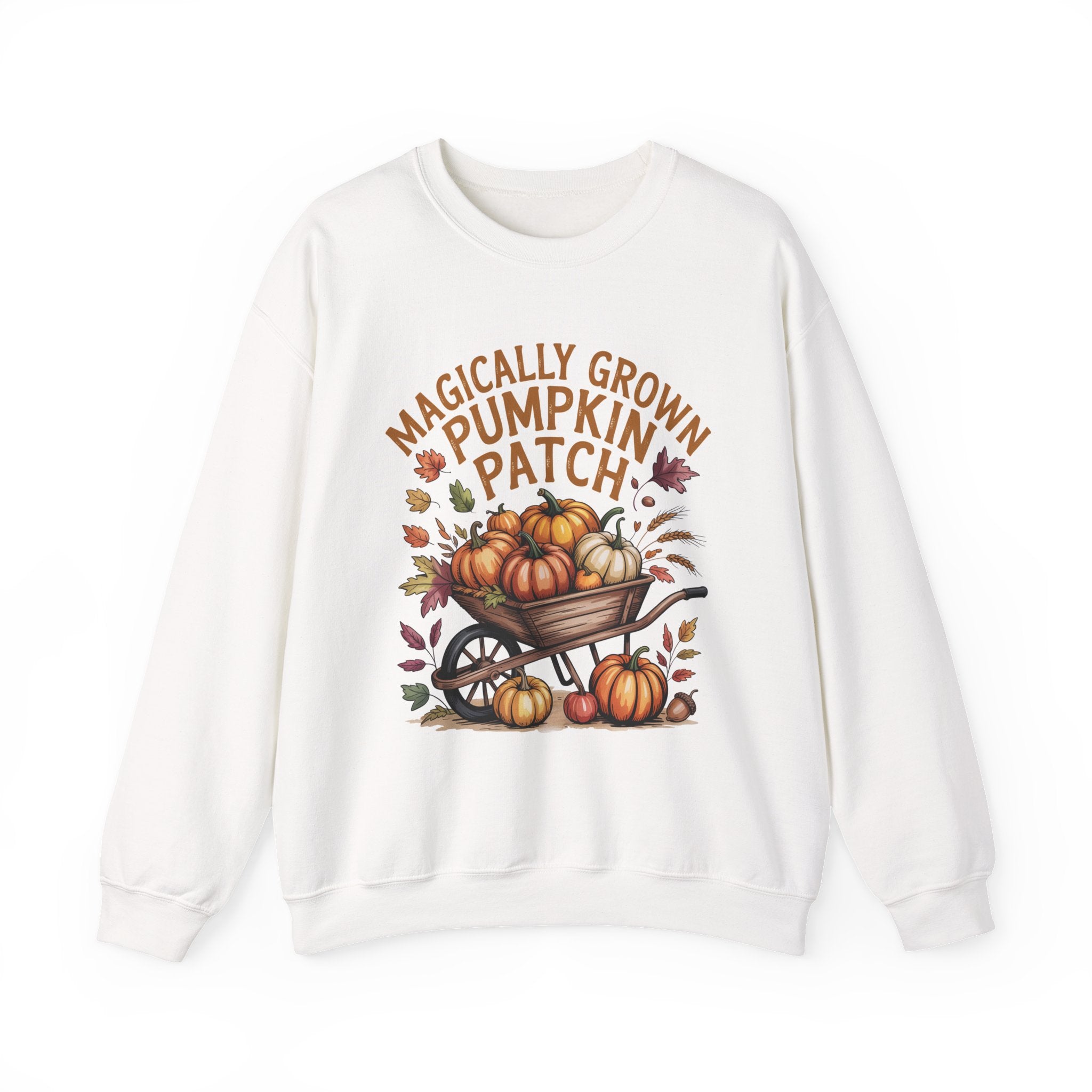 Magically Grown Pumpkin Patch Sweatshirt, Cozy Fall Sweatshirt, Autumn Pumpkin Lover Pullover, Vintage Fall Crewneck, Thanksgiving Shirt, Farmhouse Aesthetic