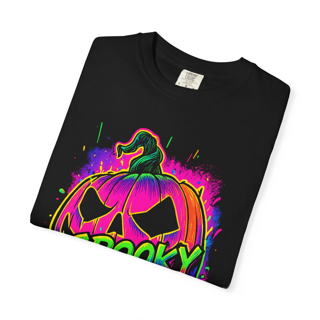 🎃 Spooky Vibes Only Tee - Neon Nights & Pumpkin Bites. Unisex Garment-Dyed T-shirt