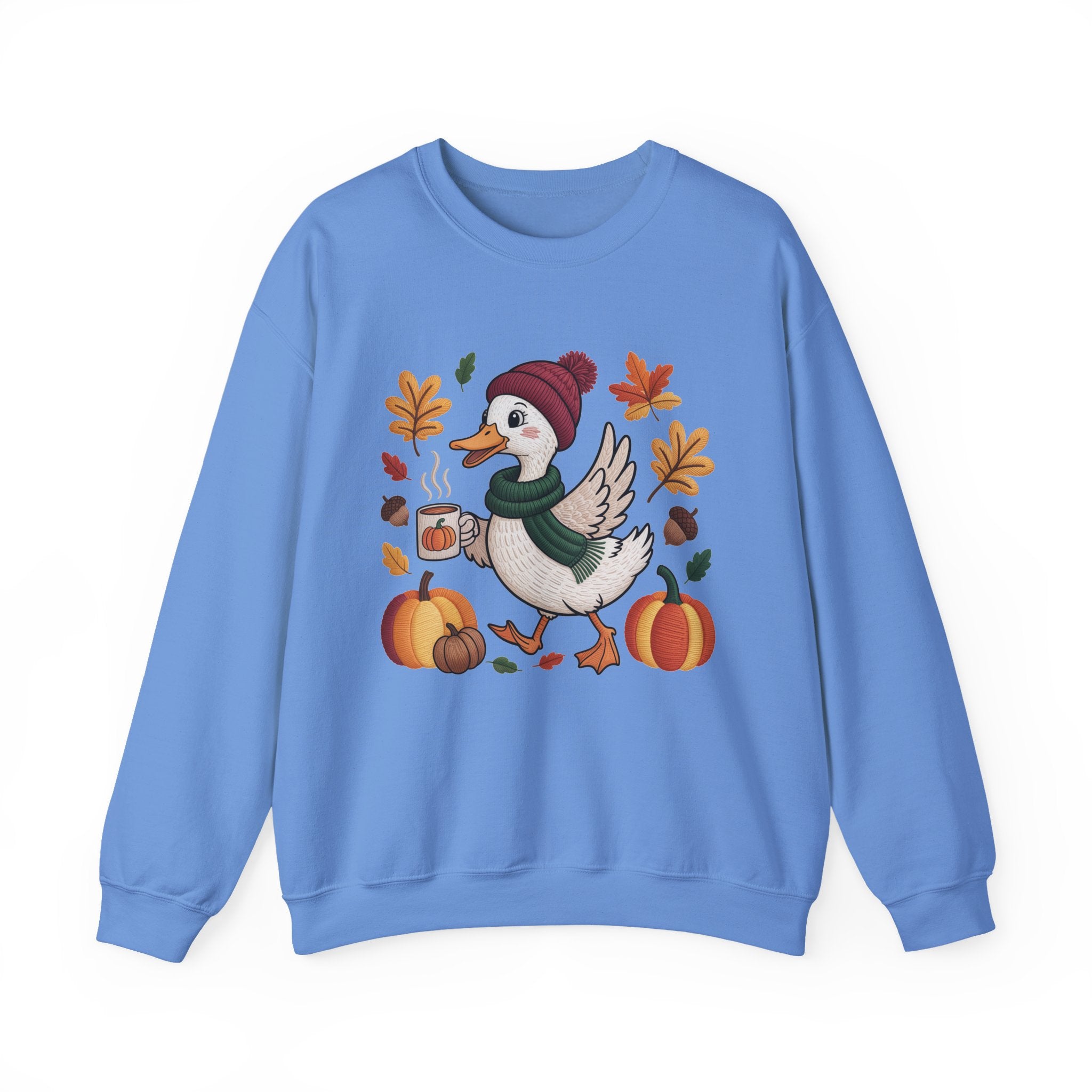 Fall Duck Sweatshirt, Cozy Autumn Pumpkin Sweatshirt, Vintage Fall Crewneck, Cute Animal Lover Gift, Thanksgiving Pullover, Cozy Season Sweatshirt