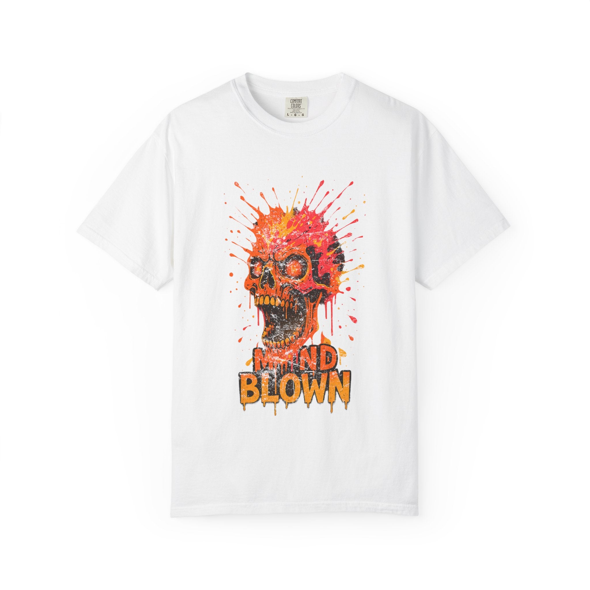 Mind Blown Tee – Loud, Lit, and Losing It. Vibrant Skull Graphic T-shirt - Perfect for Halloween, Concerts, Party Wear, Art Lovers, Unique Gift Idea