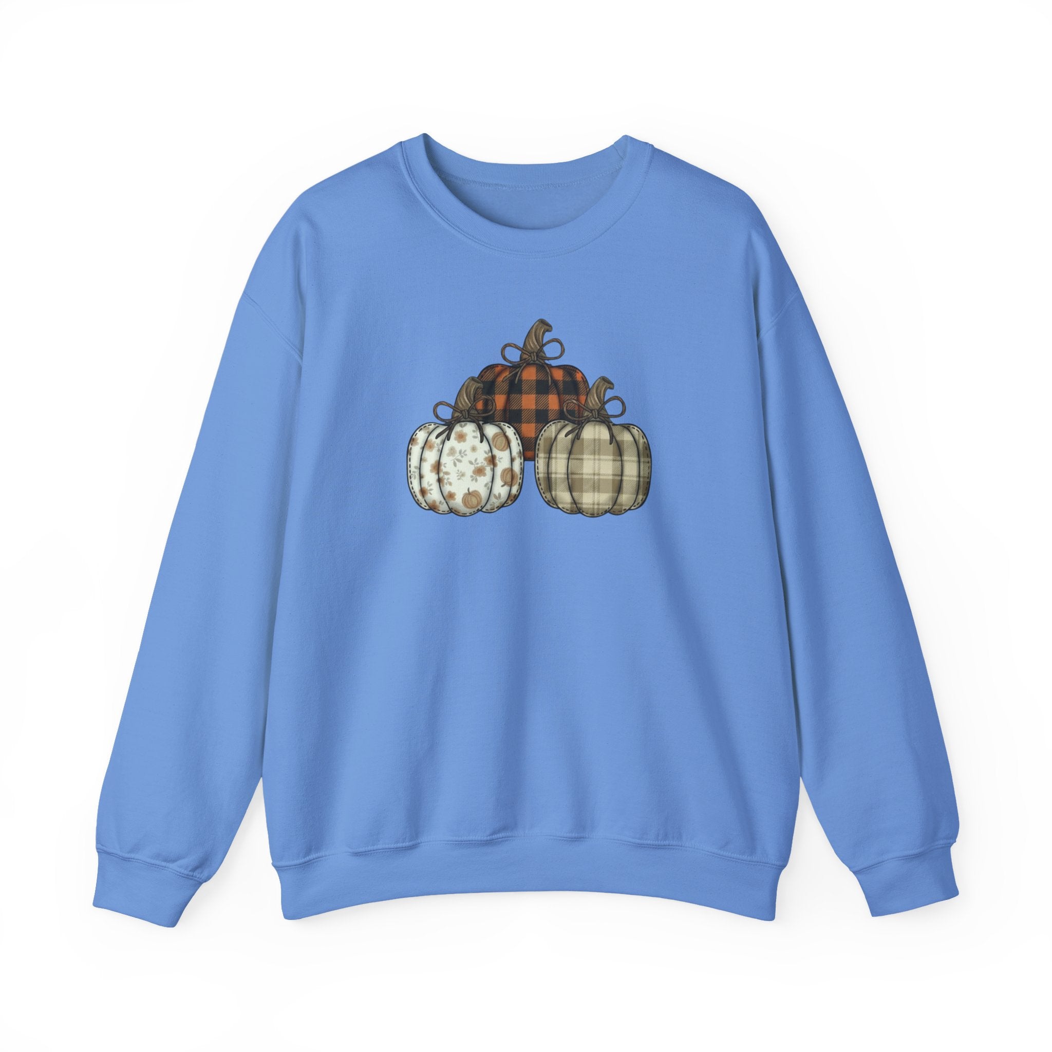 Three Pumpkin Sweatshirt, Boho Pumpkin Fall Crewneck, Patchwork Pumpkin Sweater, Cute Autumn Sweatshirt, Fall Harvest Shirt, Pumpkin Patch Woman Tee