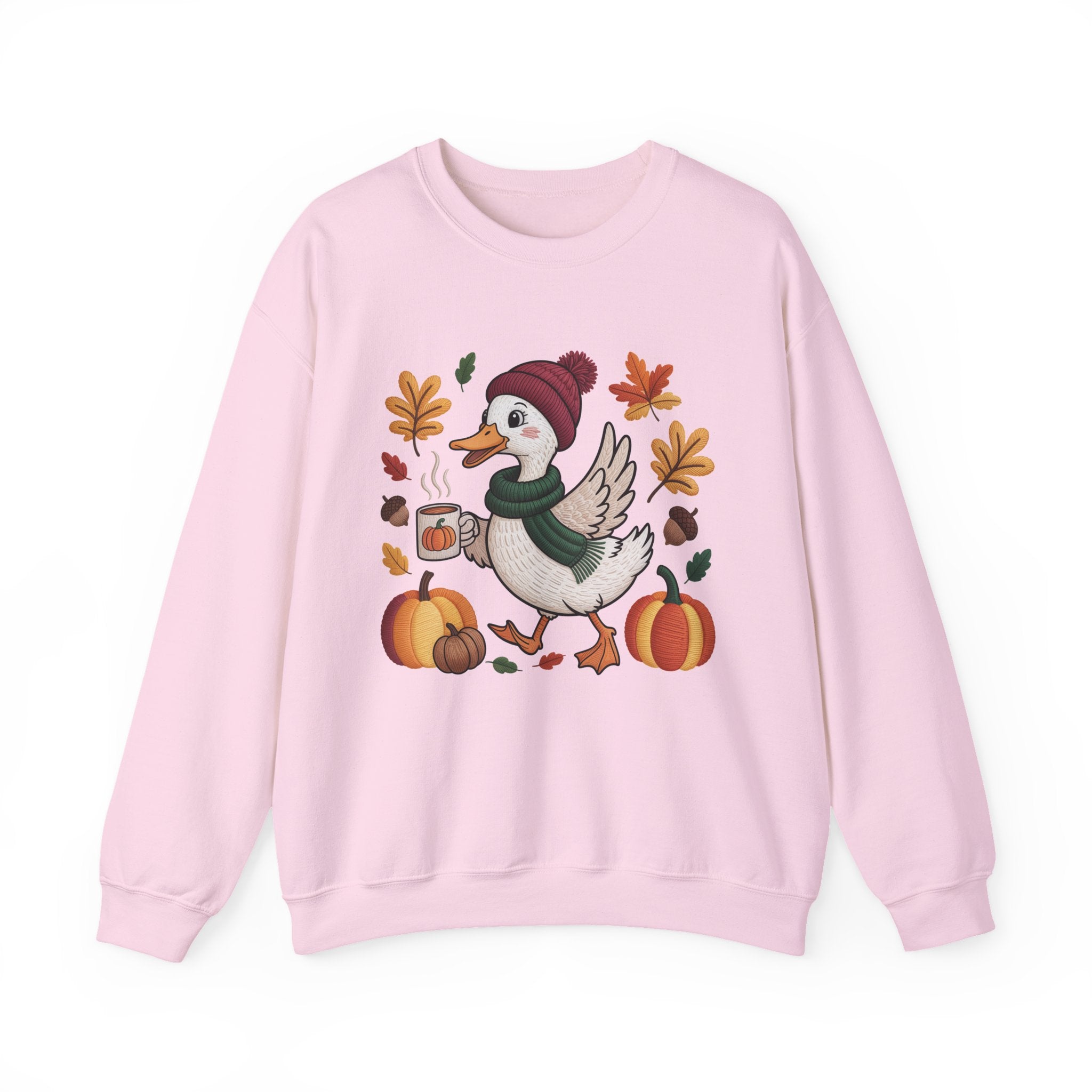 Fall Duck Sweatshirt, Cozy Autumn Pumpkin Sweatshirt, Vintage Fall Crewneck, Cute Animal Lover Gift, Thanksgiving Pullover, Cozy Season Sweatshirt