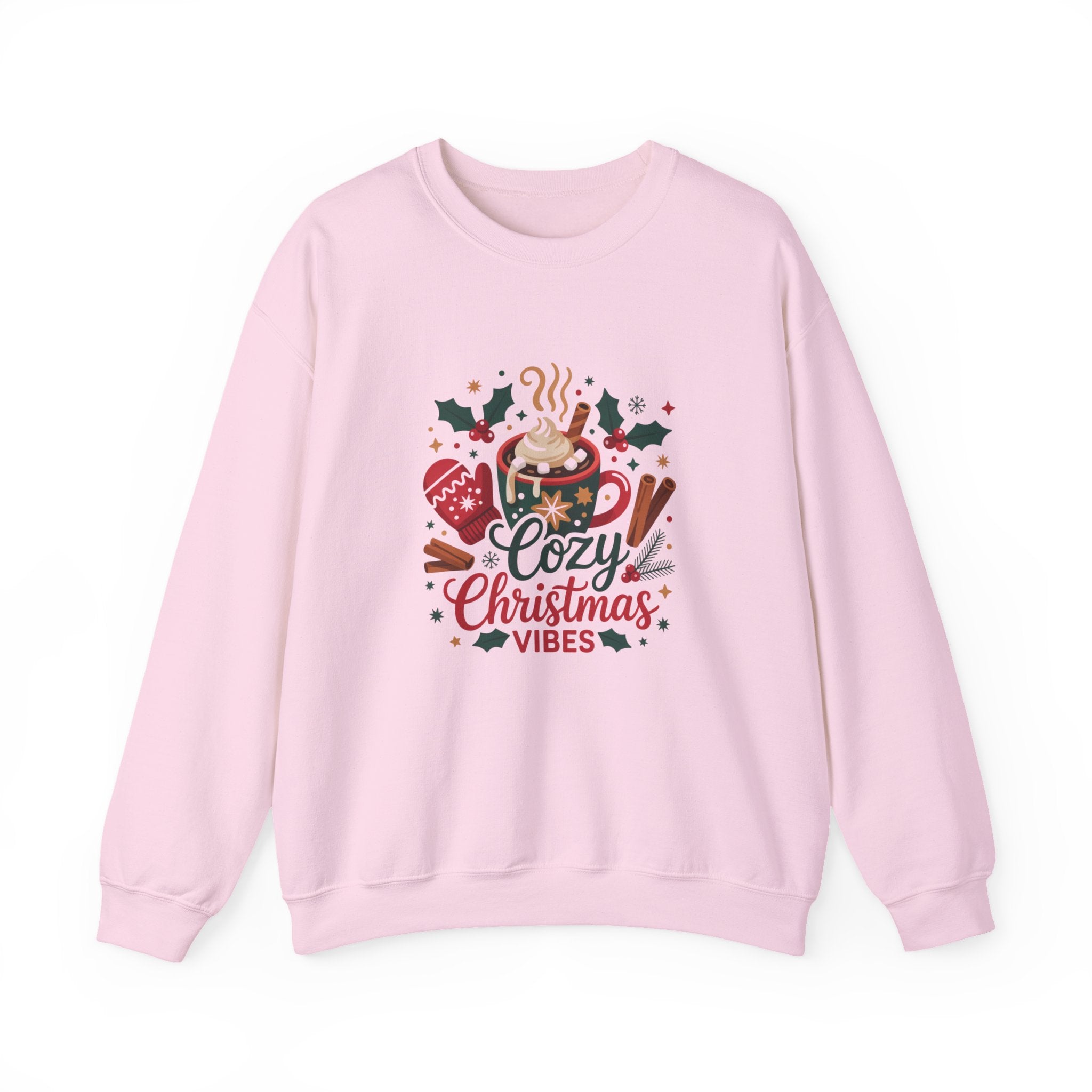 Cozy Christmas Vibes Sweatshirt, Cozy Season Vibes Crewneck, Cocoa Christmas Sweater, Womens Xmas Party Crewneck, Festive Holiday Outfit