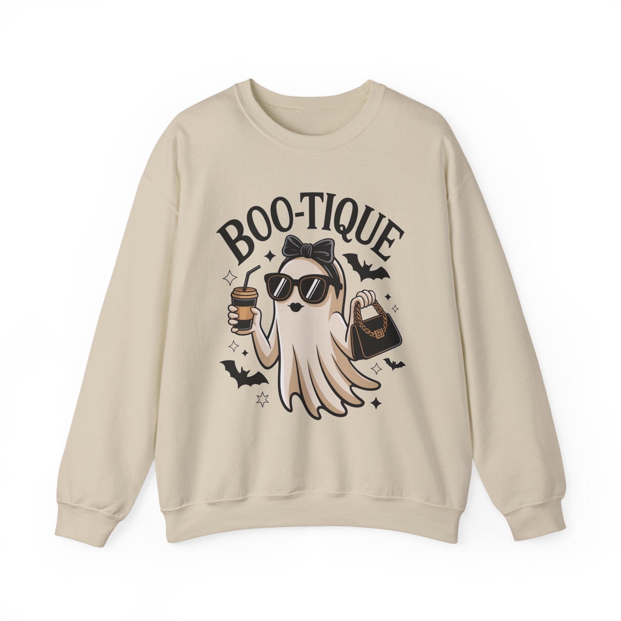 Boo-tique Ghost Sweatshirt, Funny Halloween Sweatshirt, Boujee Ghost Pullover, Spooky Season Crewneck, Glam Halloween Shirt, Fall Coffee Lover Sweatshirt