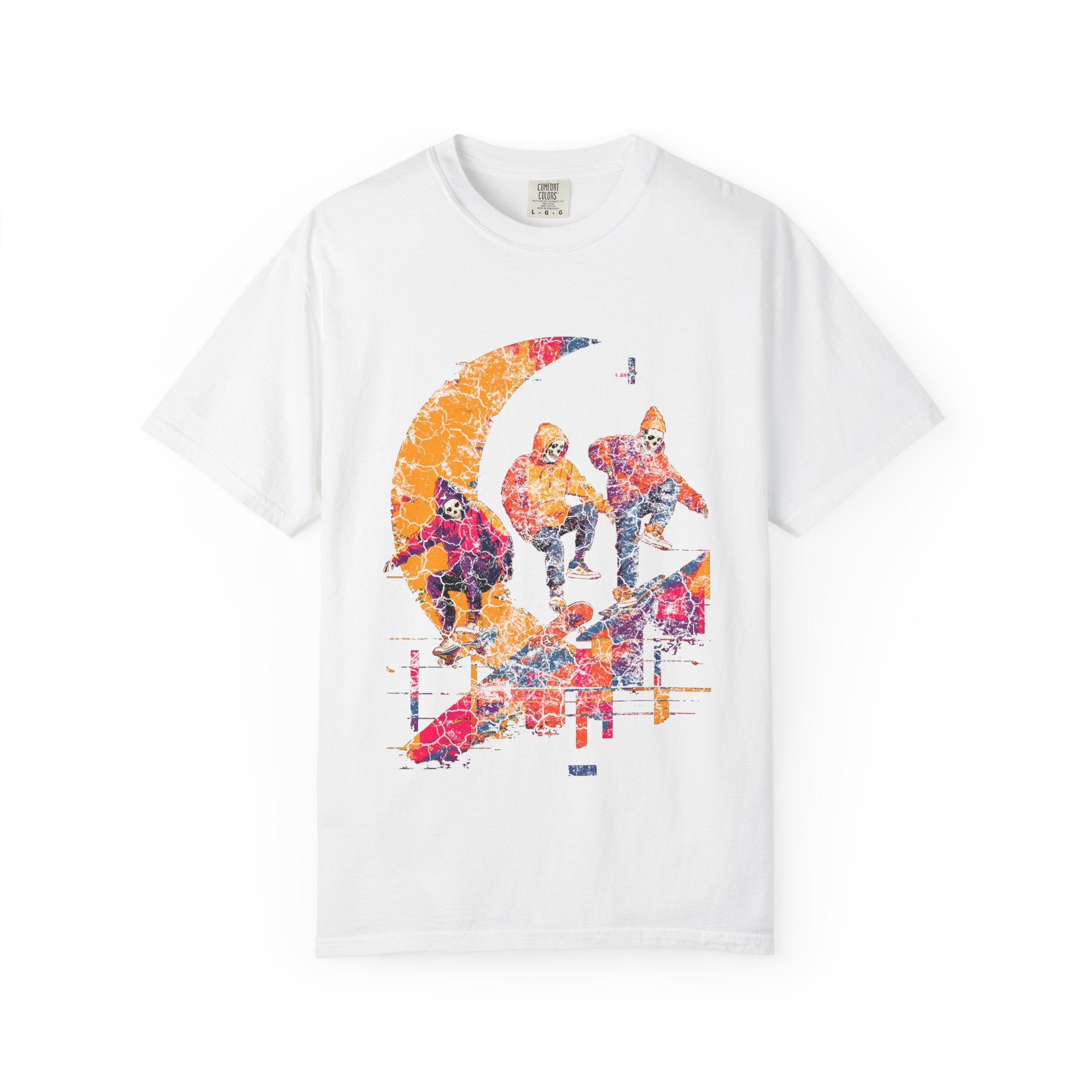 Lunar Shred Tee – Skate or Fade. Vibrant Skater T-Shirt, Casual Streetwear, Graphic Tee, Unisex Gift for Skate Lovers, Summer Vibes, Trendy Outfit