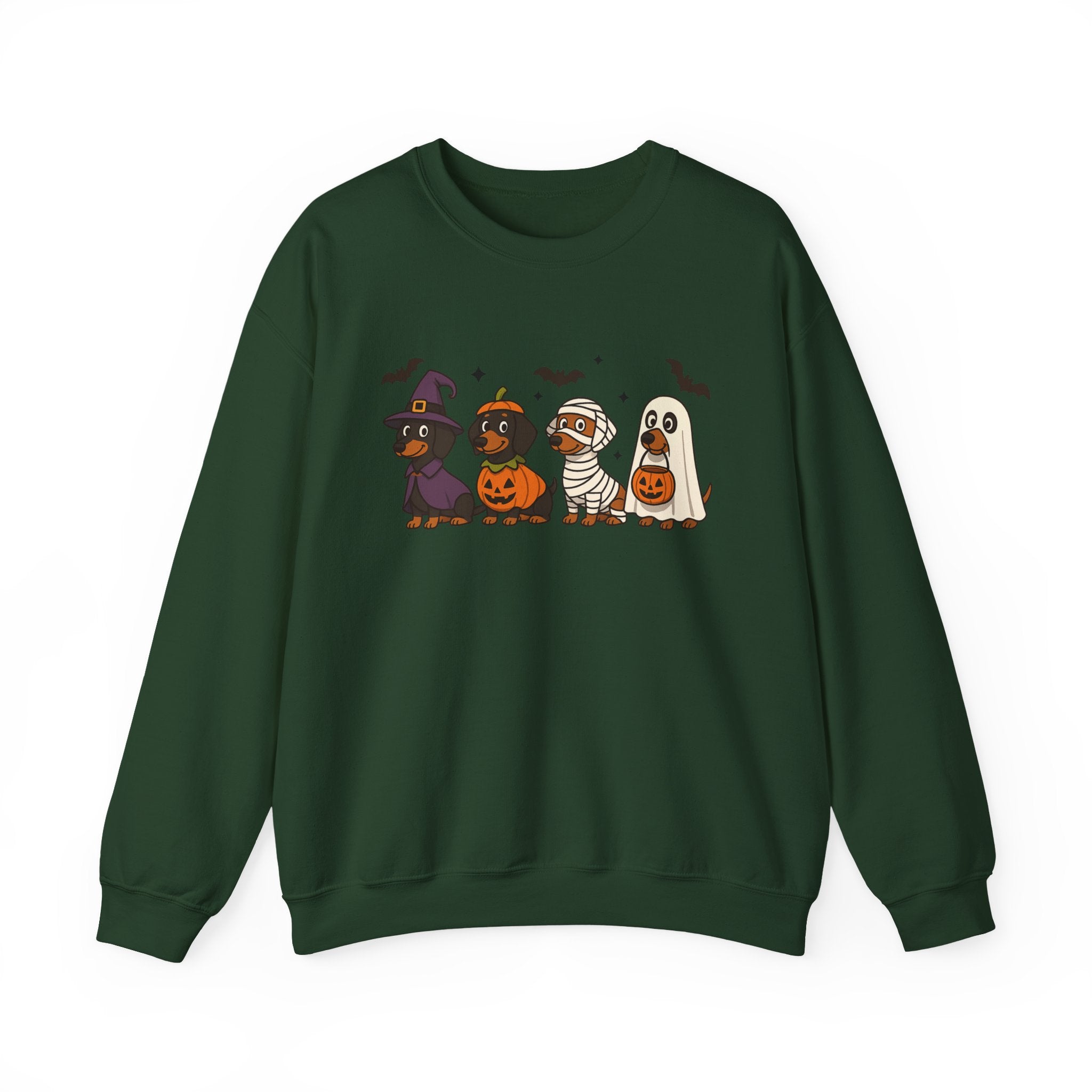 Halloween Dachshund Sweatshirt, Cute Dog Lover Sweatshirt, Pumpkin Ghost Mummy Witch Pullover, Funny Halloween Crewneck, Fall Pet Lover Gift