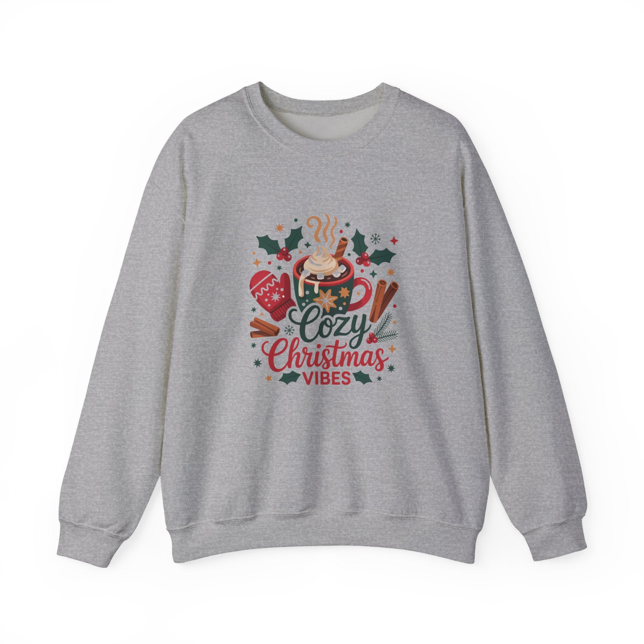 Cozy Christmas Vibes Sweatshirt, Cozy Season Vibes Crewneck, Cocoa Christmas Sweater, Womens Xmas Party Crewneck, Festive Holiday Outfit