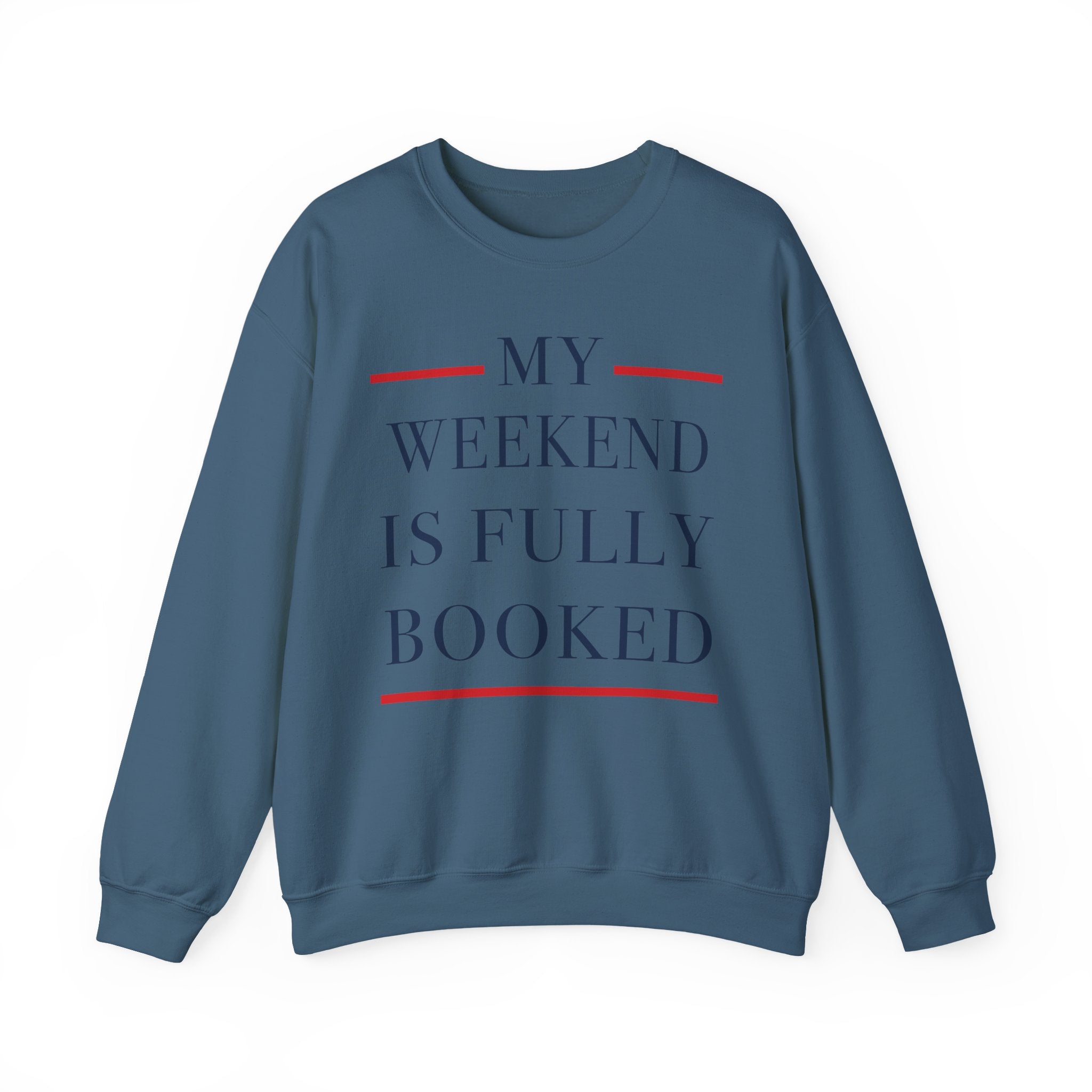 My Weekend is Fully Booked Sweatshirt, Funny Book Lover Crewneck, Cozy Reader Gift Pullover, Librarian Sweatshirt, Bookworm Apparel, Bookish Clothing