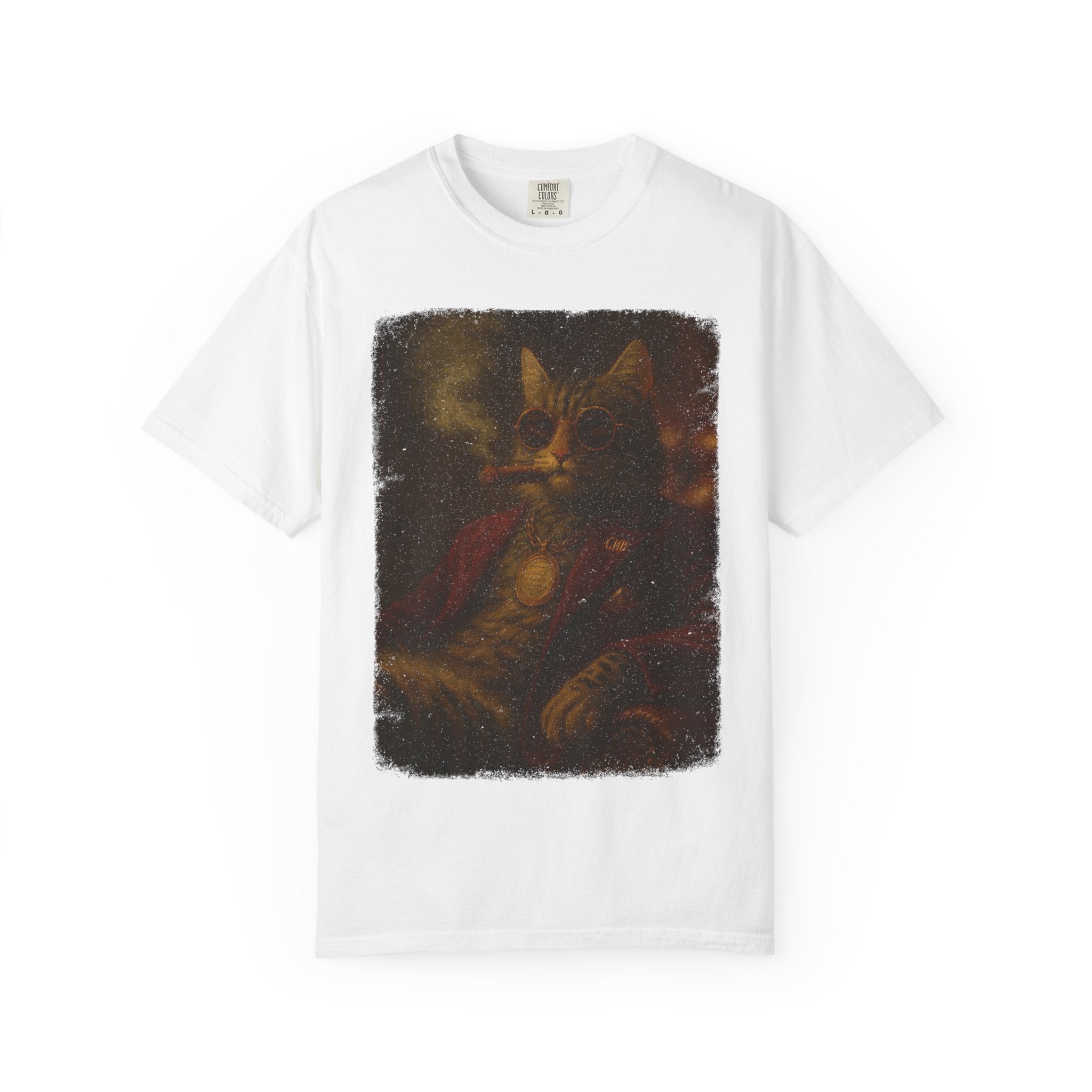 The Chairman Tee – Class, Cigar, Catitude. Artistic Cat Graphic Tee, Vintage Style Unisex T-Shirt, Gift for Cat Lovers, Cozy Casual Wear, Unique Art Design