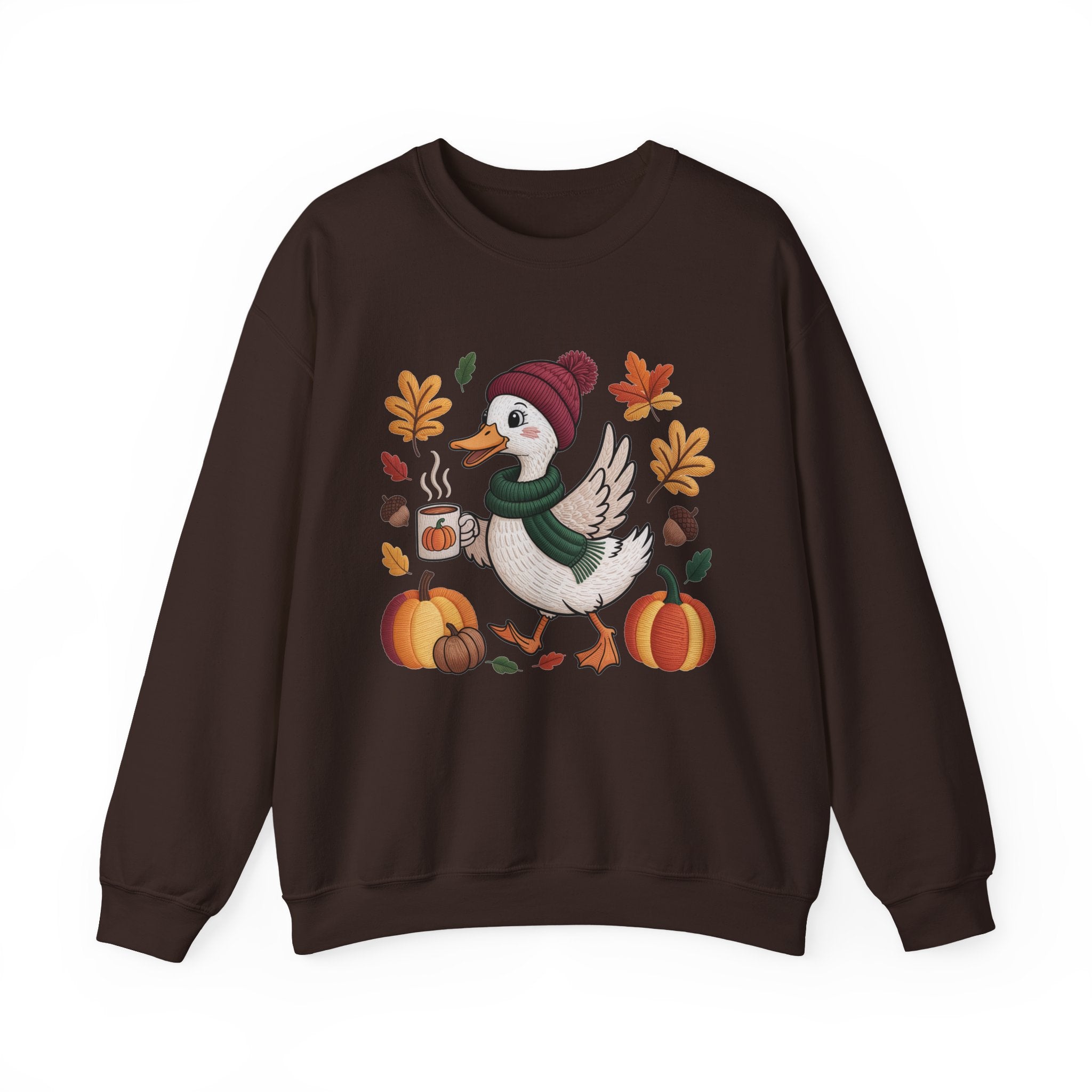 Fall Duck Sweatshirt, Cozy Autumn Pumpkin Sweatshirt, Vintage Fall Crewneck, Cute Animal Lover Gift, Thanksgiving Pullover, Cozy Season Sweatshirt