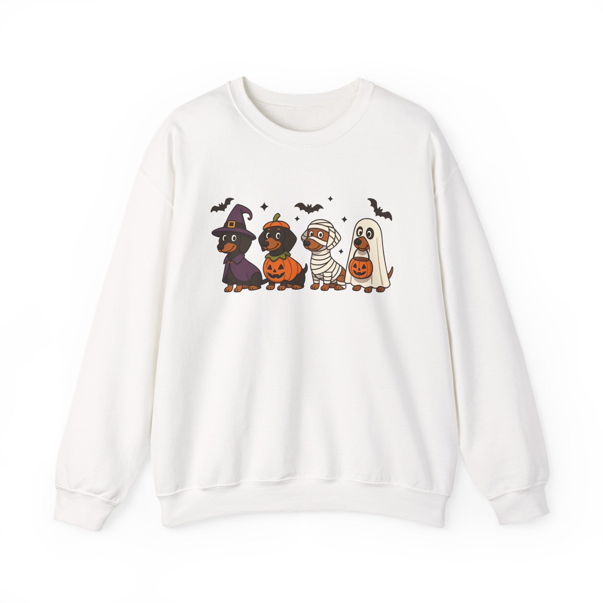 Halloween Dachshund Sweatshirt, Cute Dog Lover Sweatshirt, Pumpkin Ghost Mummy Witch Pullover, Funny Halloween Crewneck, Fall Pet Lover Gift