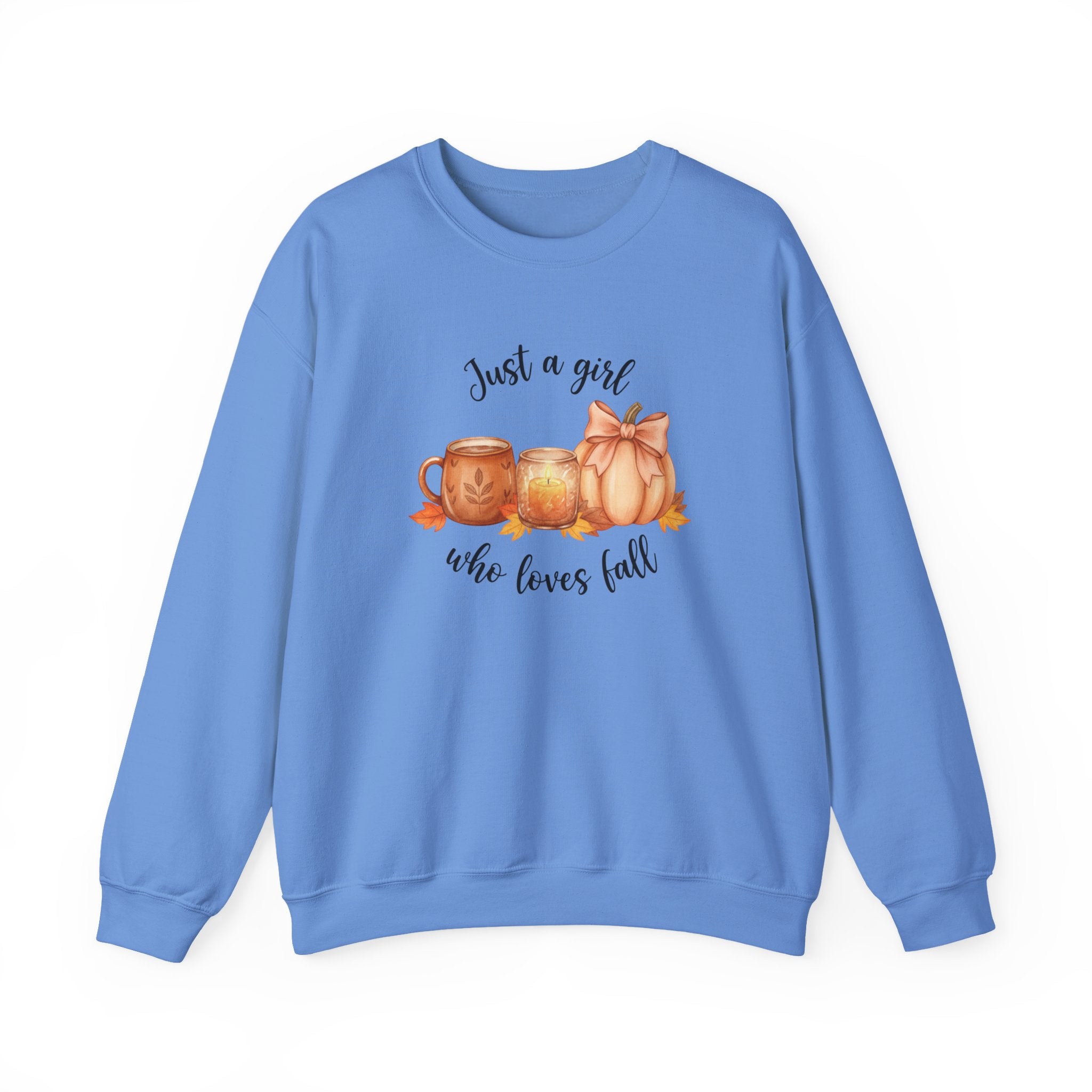 Just a Girl Who Loves Fall Sweatshirt, Fall Woman Sweater,Cozy Pumpkin Crewneck, Cozy Season Shirt,Fall Gift, Fall Season Sweater, Fall Woman Shirt,Pumpkin Shirt