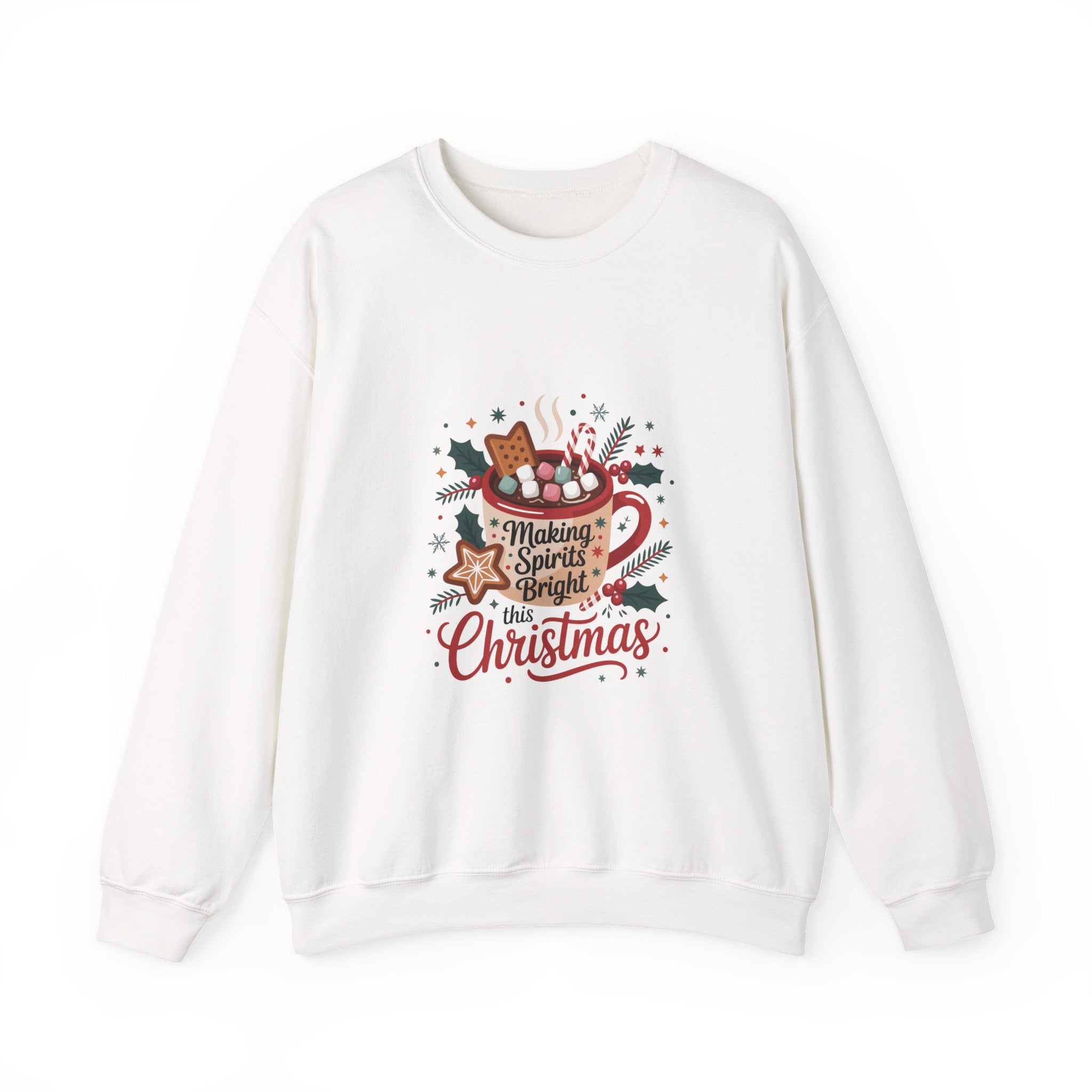 Making Spirits Bright Christmas Sweatshirt, Holiday Spirit Crewneck, Christmas Season Sweater, Funny Christmas Sweater, Christmas Shirt For Her, Cozy Winter Gift,Christmas Drinks Shirt,Spirits Sweatshirt