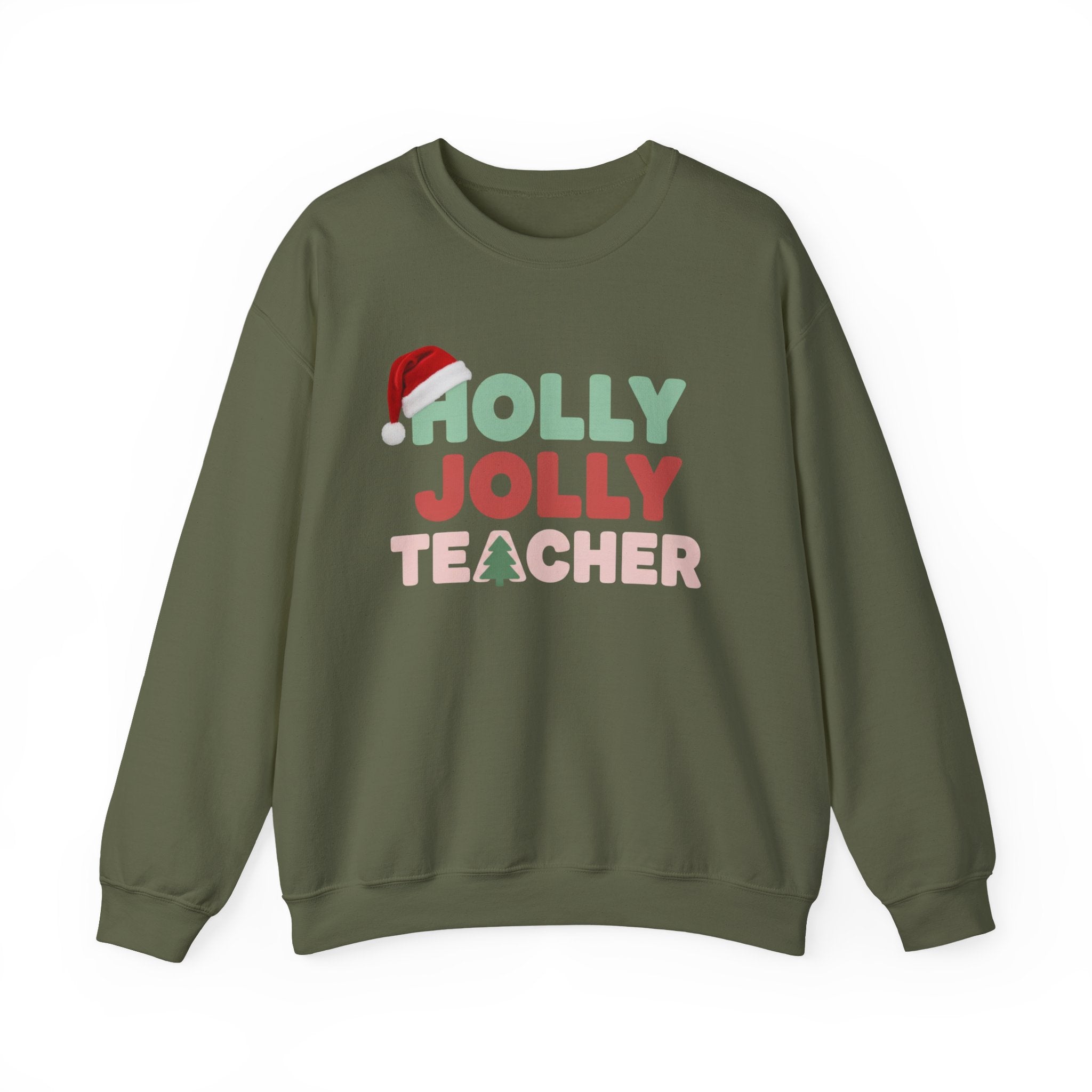 Holly Jolly Teacher Christmas Sweatshirt, Merry Christmas Teachers Crewneck, Holly Jolly Teacher Xmas Sweater, Teacher Party Sweatshirt, Gift for Teacher