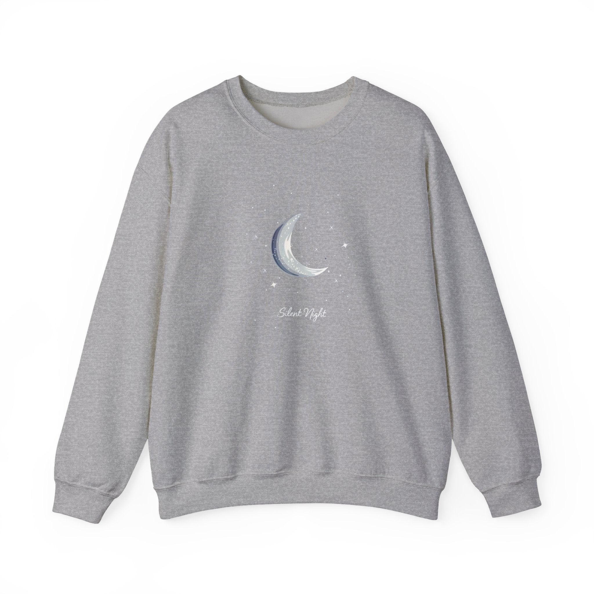 Silent Night Christmas Sweatshirt, Moon Christmas Crewneck, Winter Woman Sweater, Astronomy Lover Gift, Girly Holiday Sweatshirt for Woman