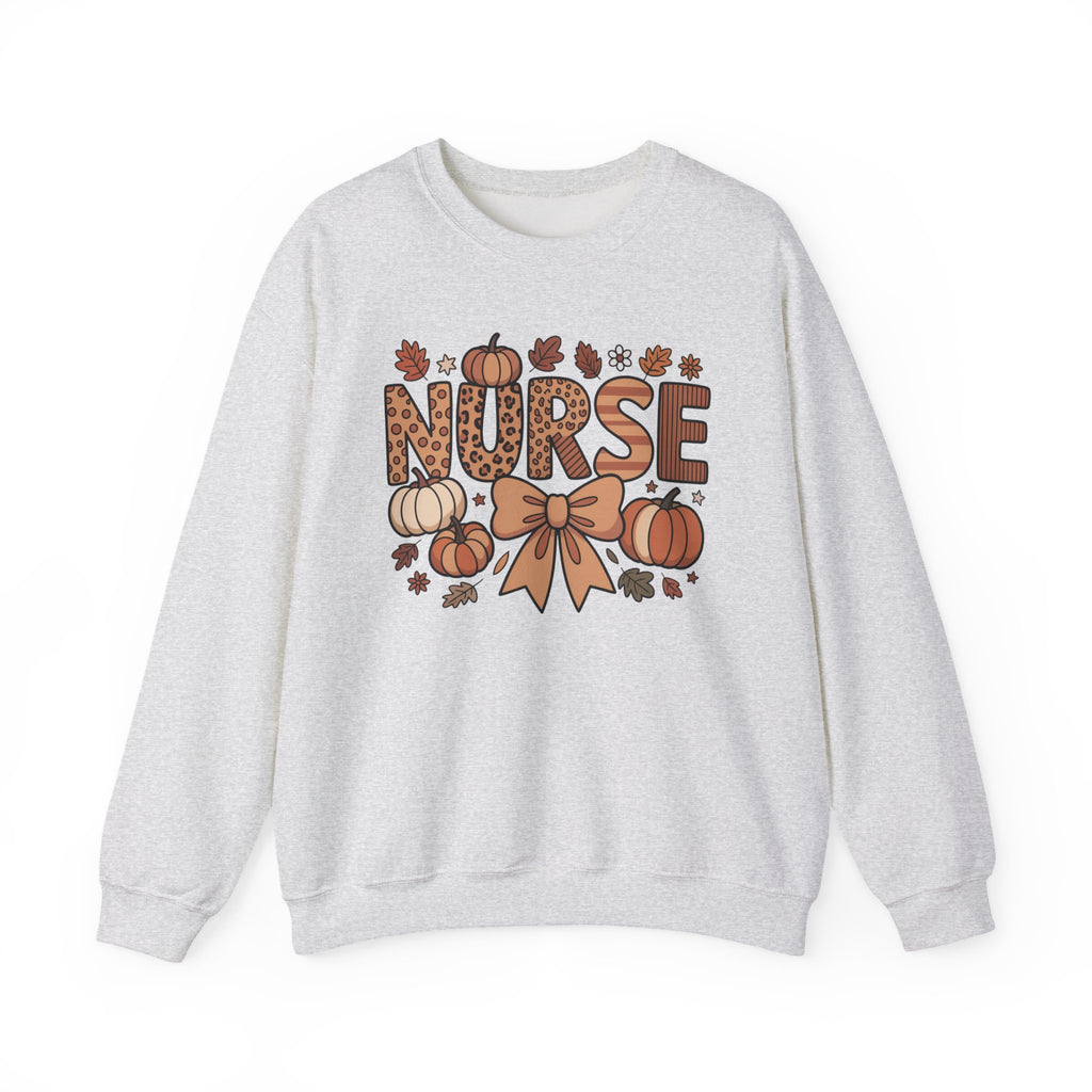 Fall Nurse Sweatshirt, Retro Nurse Coquette Bow Crewneck, Fall Nurse Sweater, Nurse Pumpkin Hoodie, Gift for Nurse